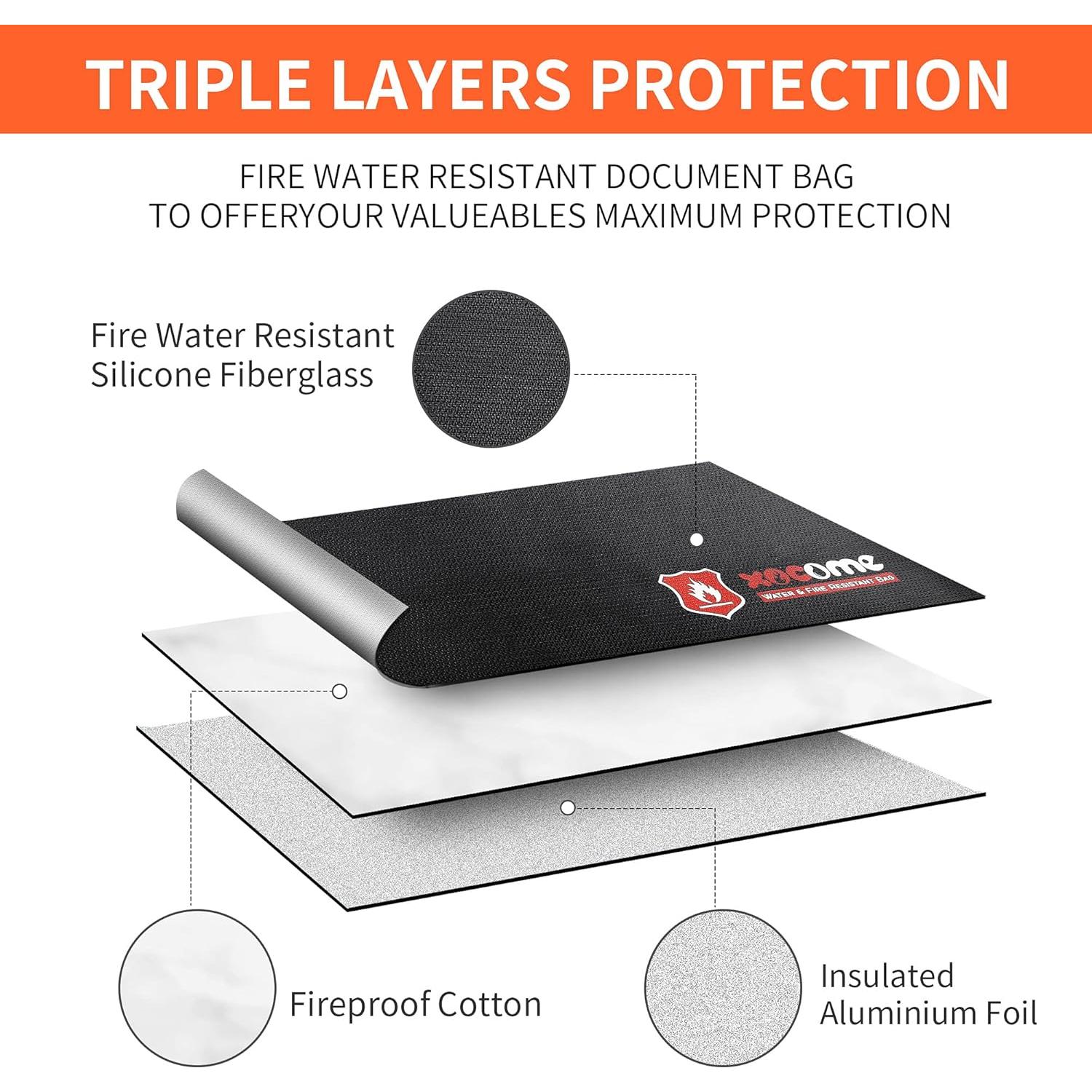 Set 2 Bolsas a Prueba de Fuego ABSOK 38x28 cm y 23x17.5 cm