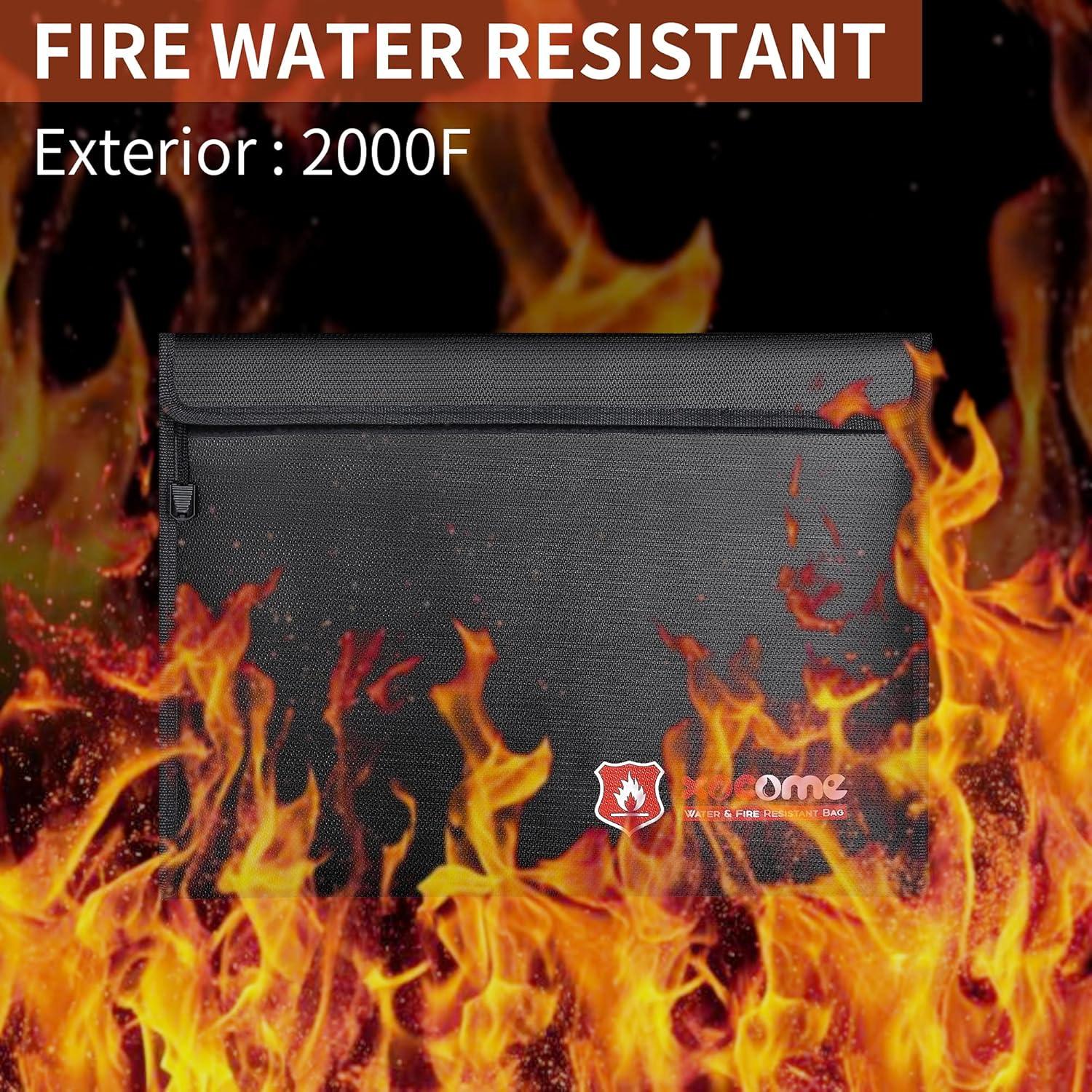 Set 2 Bolsas a Prueba de Fuego ABSOK 38x28 cm y 23x17.5 cm