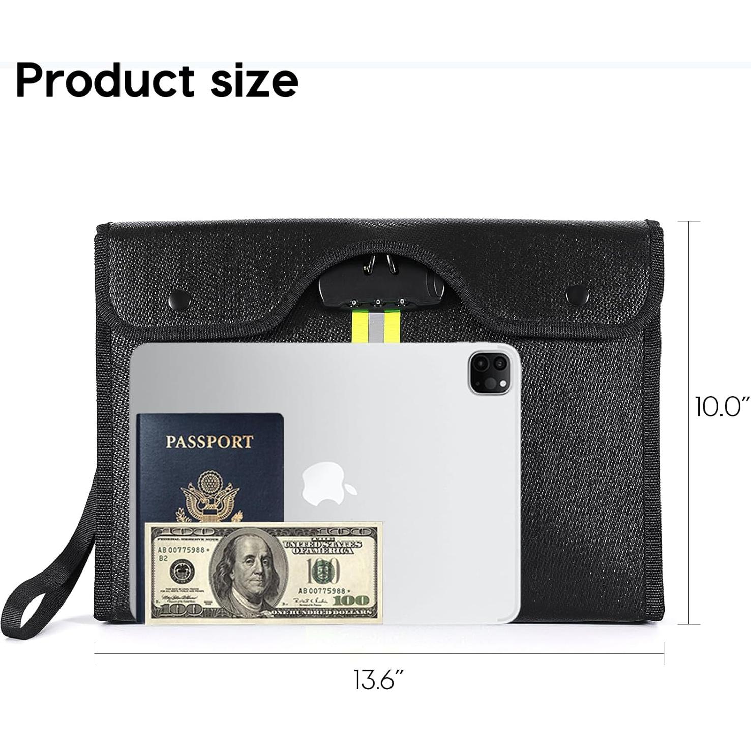 Bolsa de Documentos a Prueba de Fuego Viesembo 34.5x25.4cm