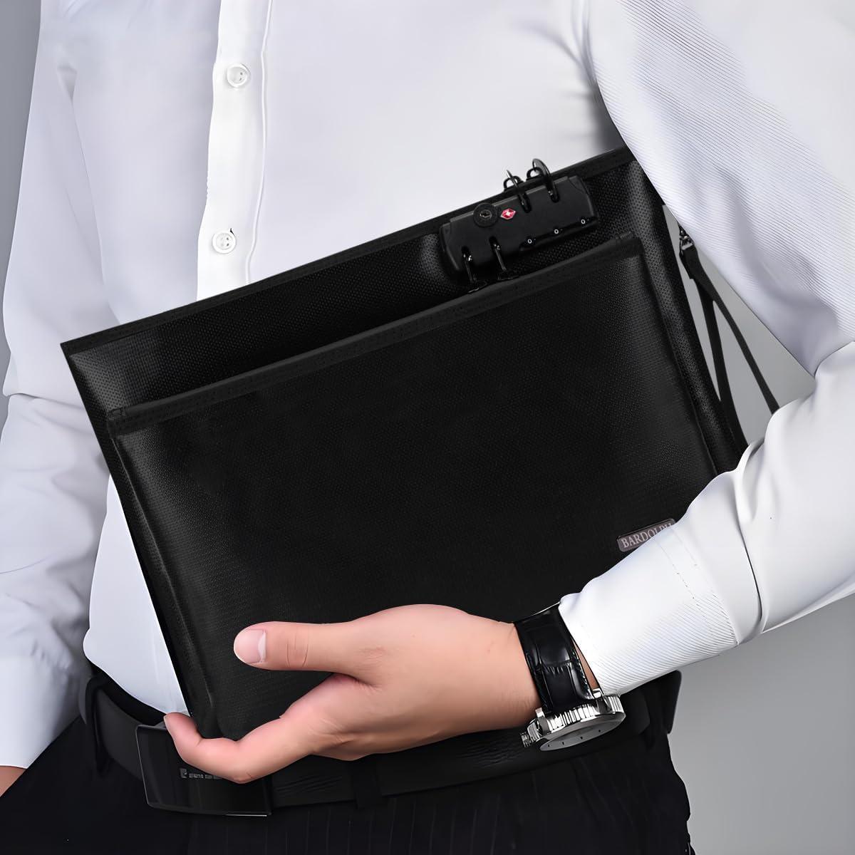 Bolsa de Documentos a Prueba de Fuego BARDOLPH Grande Negra