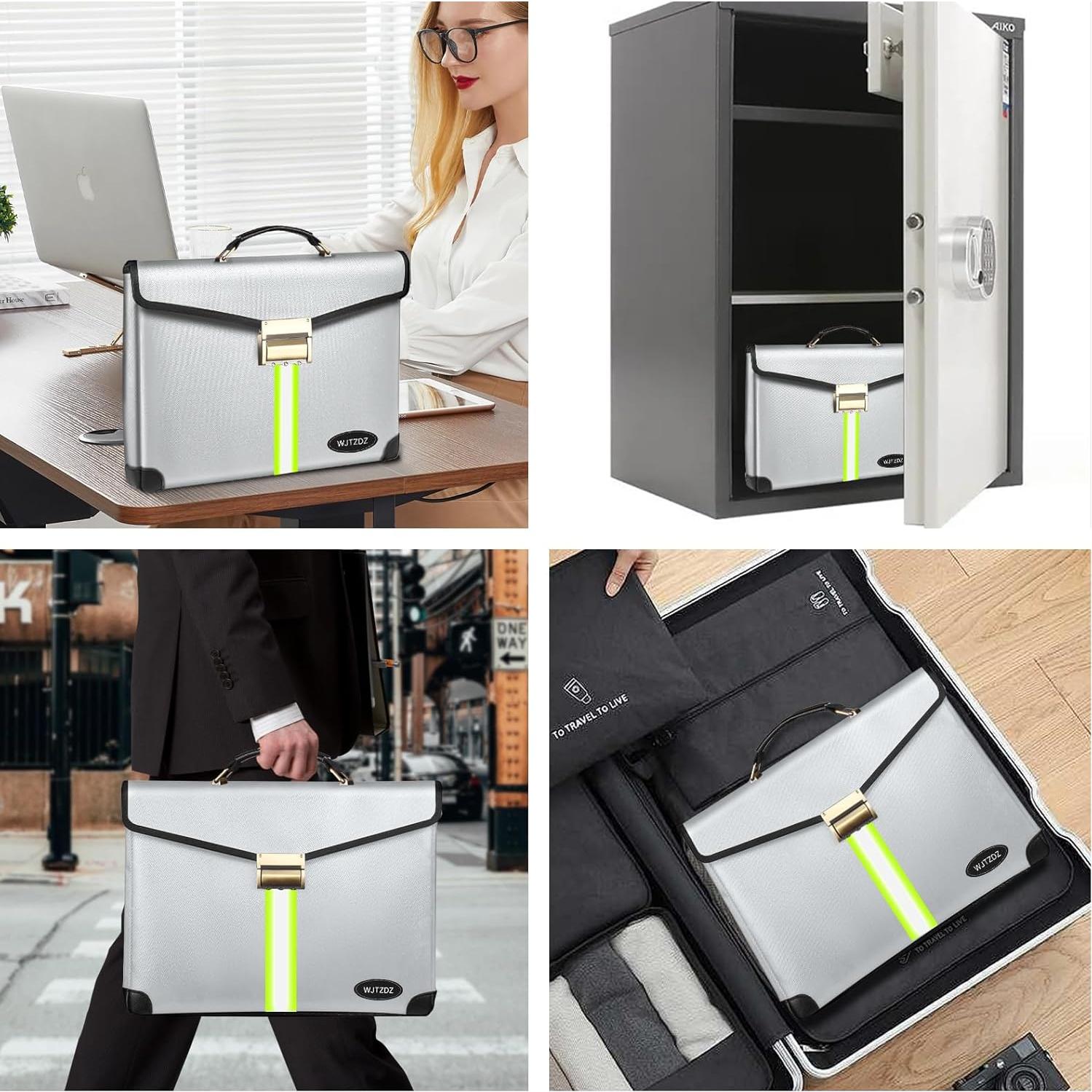 Bolsa a Prueba de Fuego WJTZDZ 6500°F con Cerradura y Asa