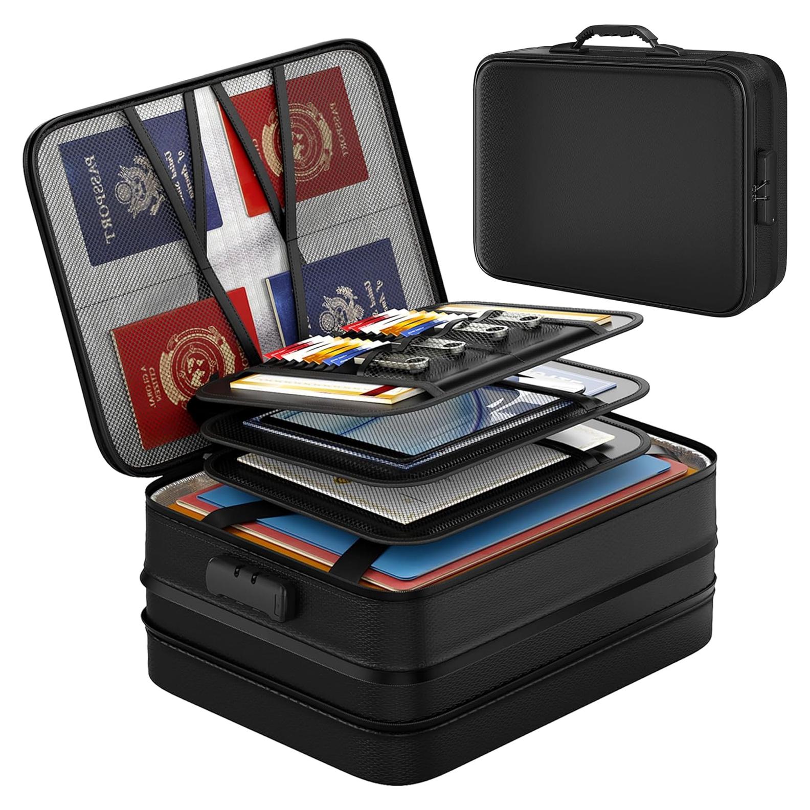 Caja de Documentos Ignífuga Nacial FHB02-BK Expandible 37.1x28.2cm