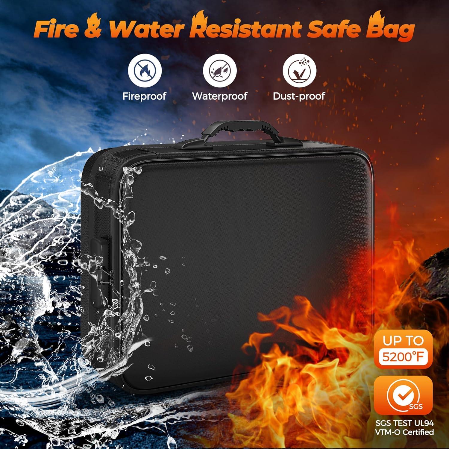 Caja de Documentos Ignífuga Nacial FHB02-BK Expandible 37.1x28.2cm