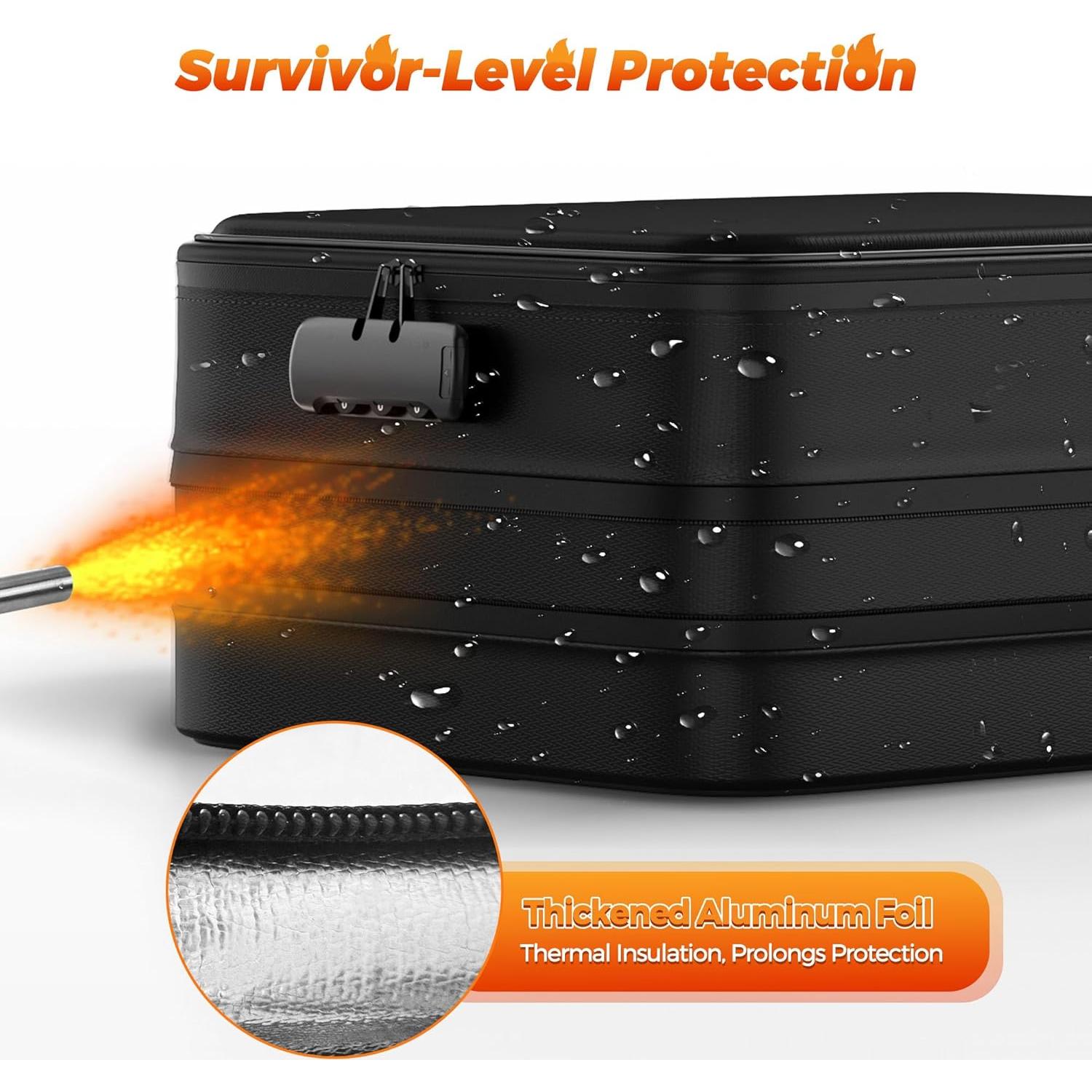 Caja de Documentos Ignífuga Nacial FHB02-BK Expandible 37.1x28.2cm