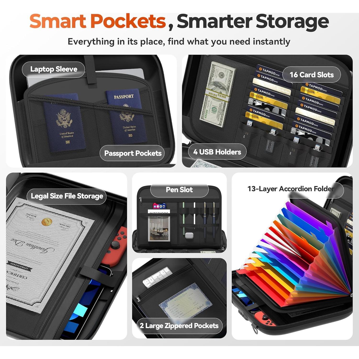 Caja de Documentos a Prueba de Fuego Nacial 39.1x30cm con Cerradura