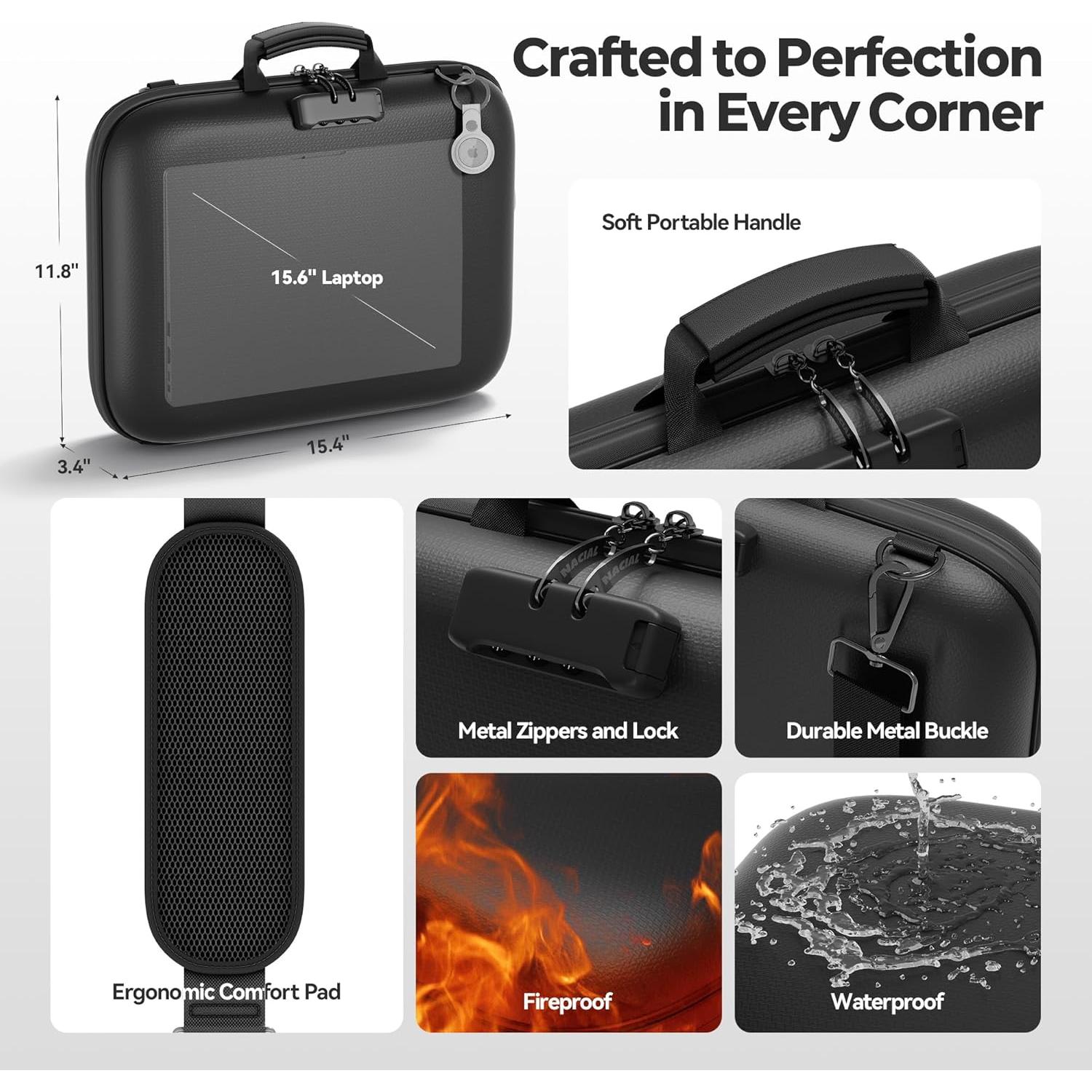 Caja de Documentos a Prueba de Fuego Nacial 39.1x30cm con Cerradura