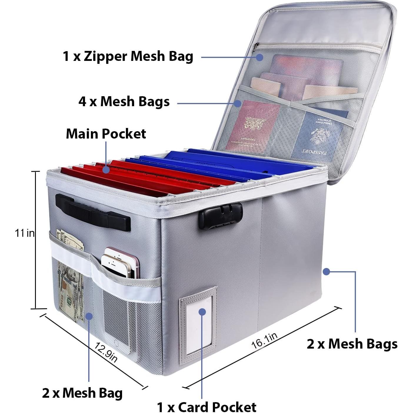 Caja de Documentos a Prueba de Fuego Aobteeny 40.9x32.8x27.9cm