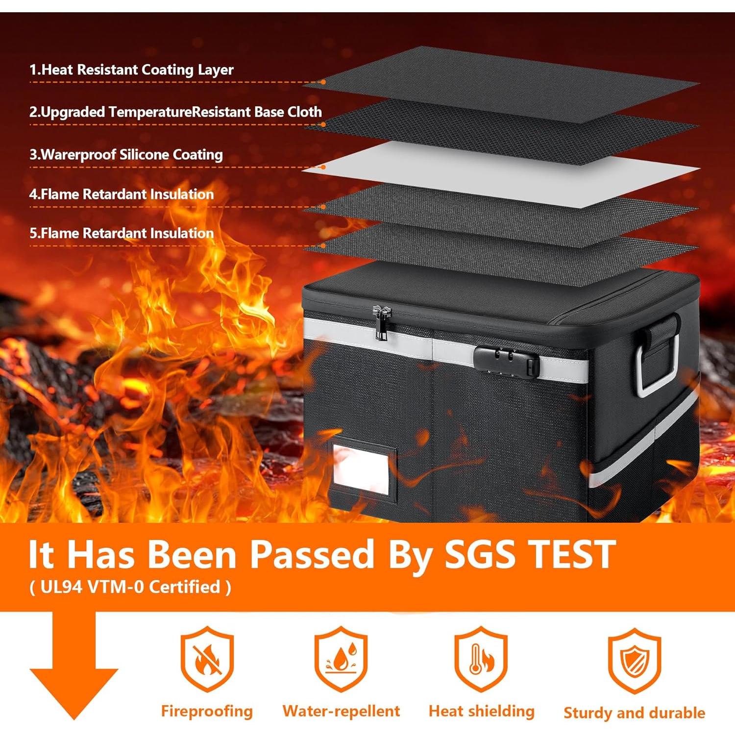 Caja Organizador de Documentos Ekunivers a Prueba de Fuego 35L