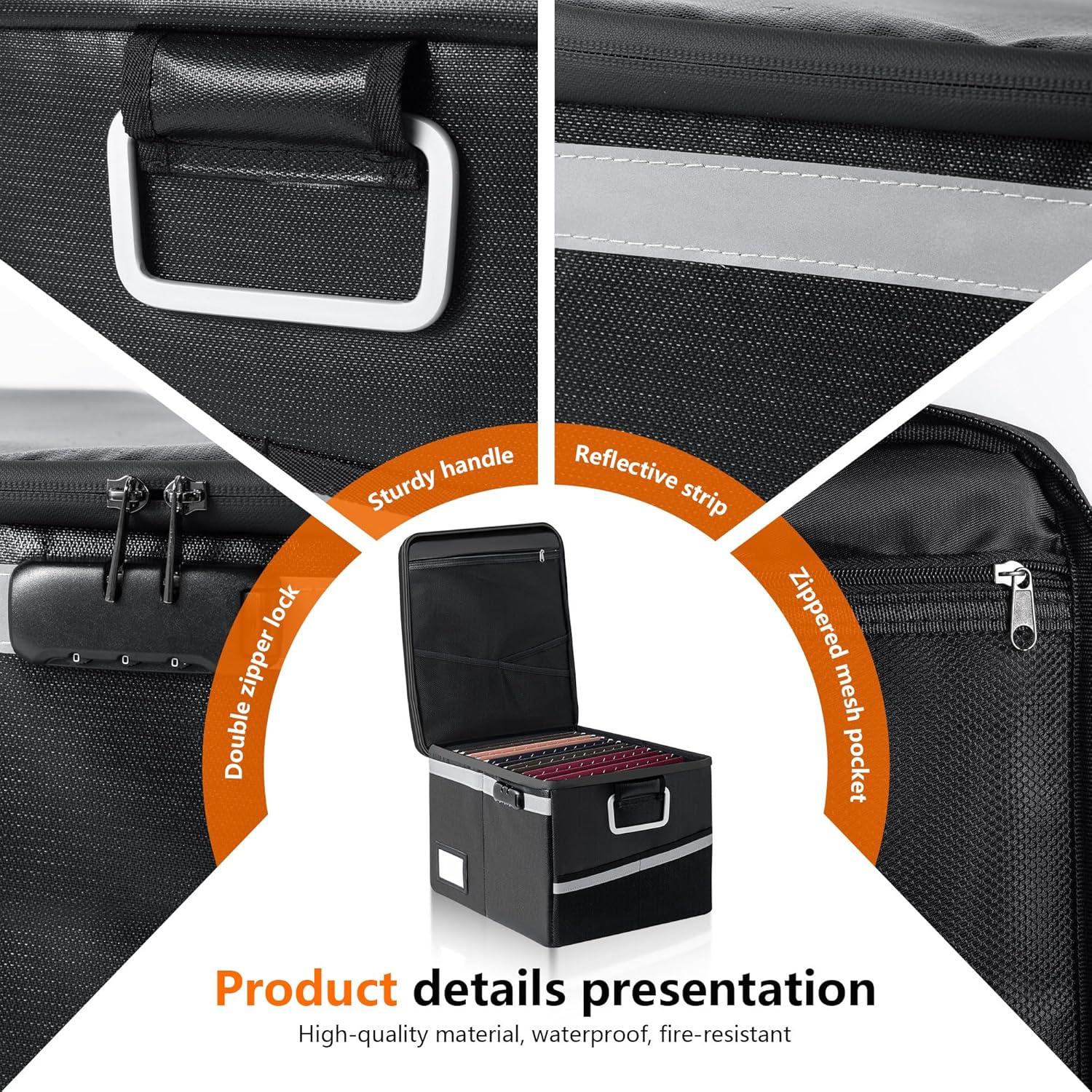 Caja Organizador de Documentos Ekunivers a Prueba de Fuego 35L