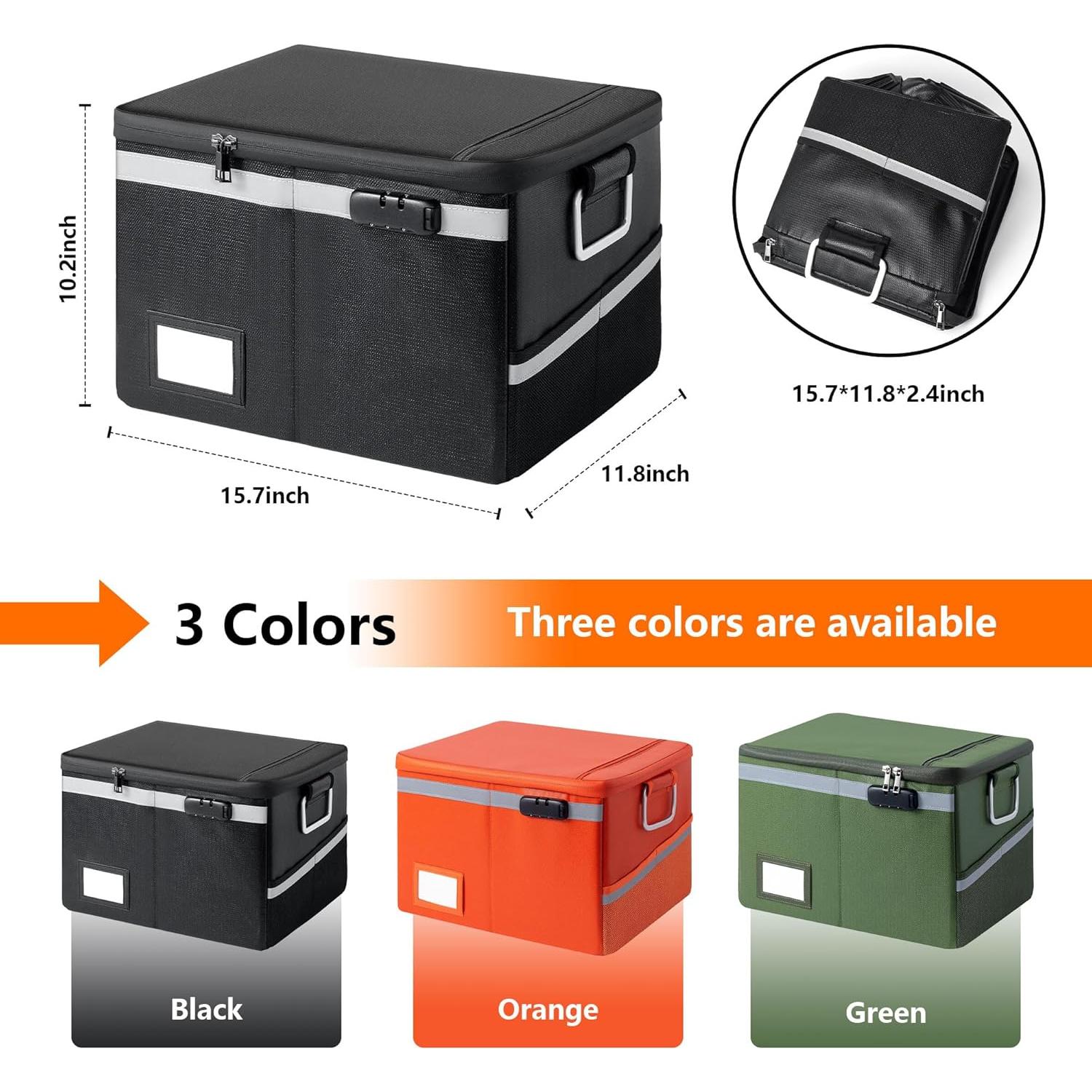 Caja Organizador de Documentos Ekunivers a Prueba de Fuego 35L