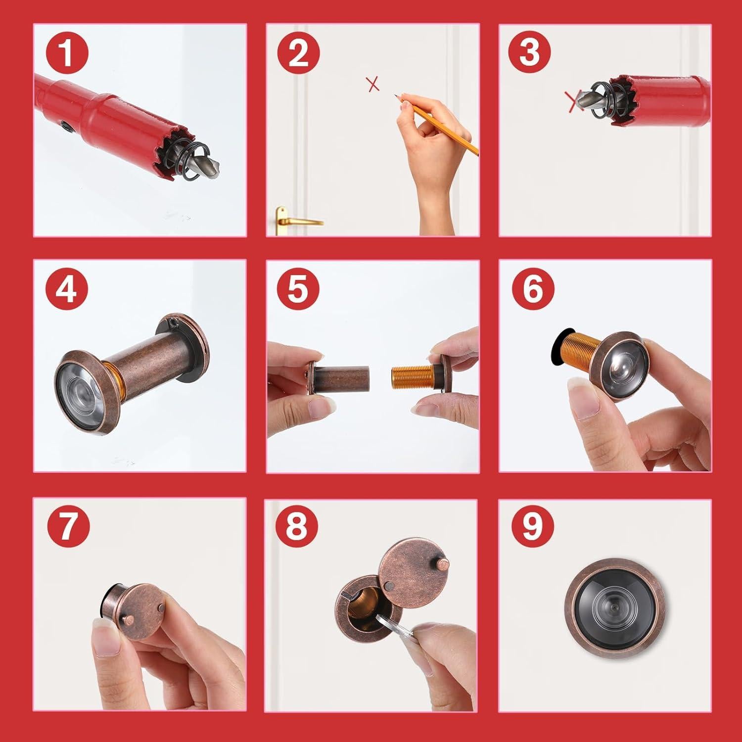 Mirilla de Puerta 220 Grados Alrhso con Cubierta Privacidad