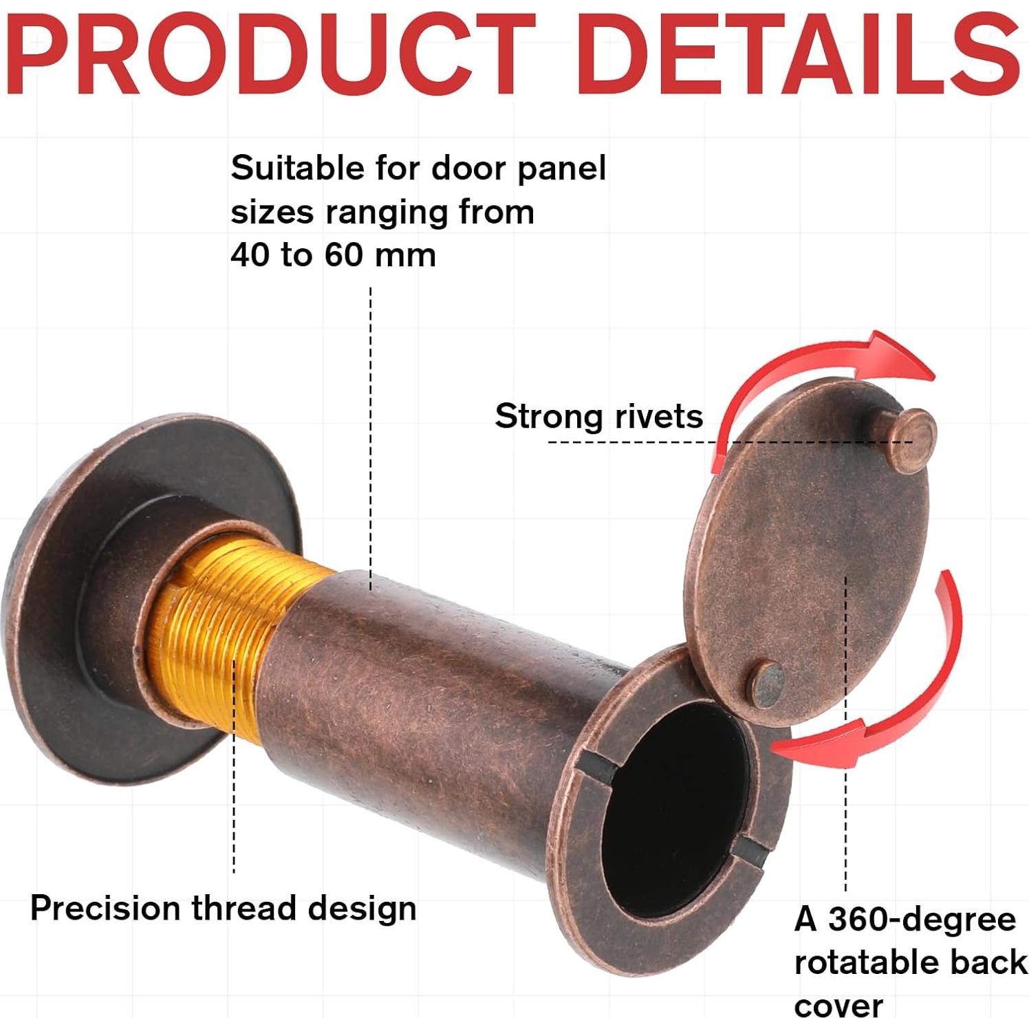 Mirilla de Puerta 220 Grados Alrhso con Cubierta Privacidad