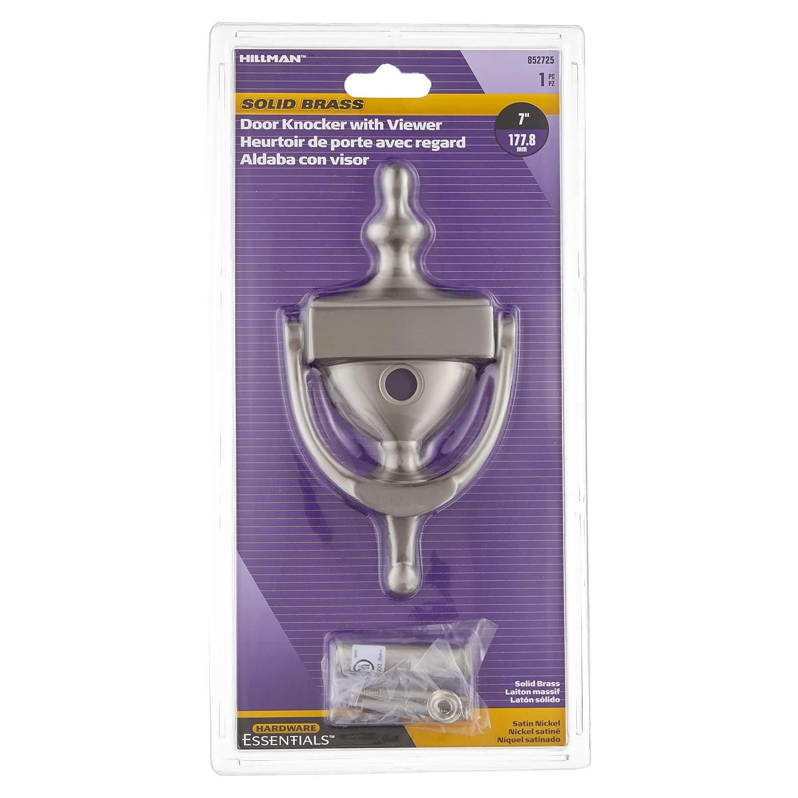 Agujero de puerta con visor Hillman 7" Níquel Satinado 160°