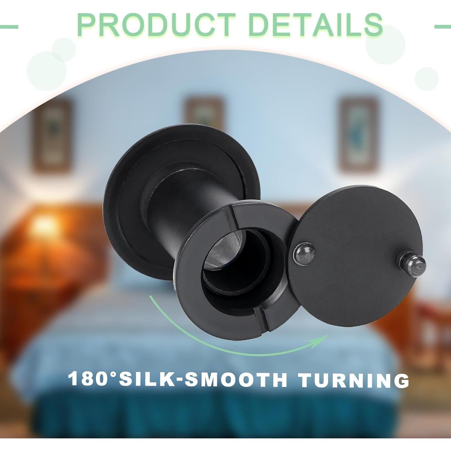 Mirilla de Puerta MUNEK 220 Grados con Broca 16mm Negra