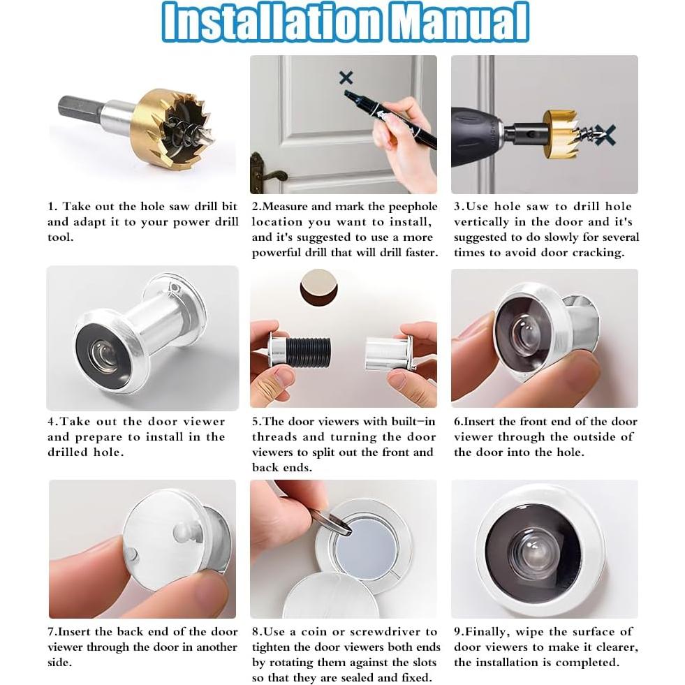 Mirilla de Puerta Tahikem 200 Grados Blanco Mate 35-60mm