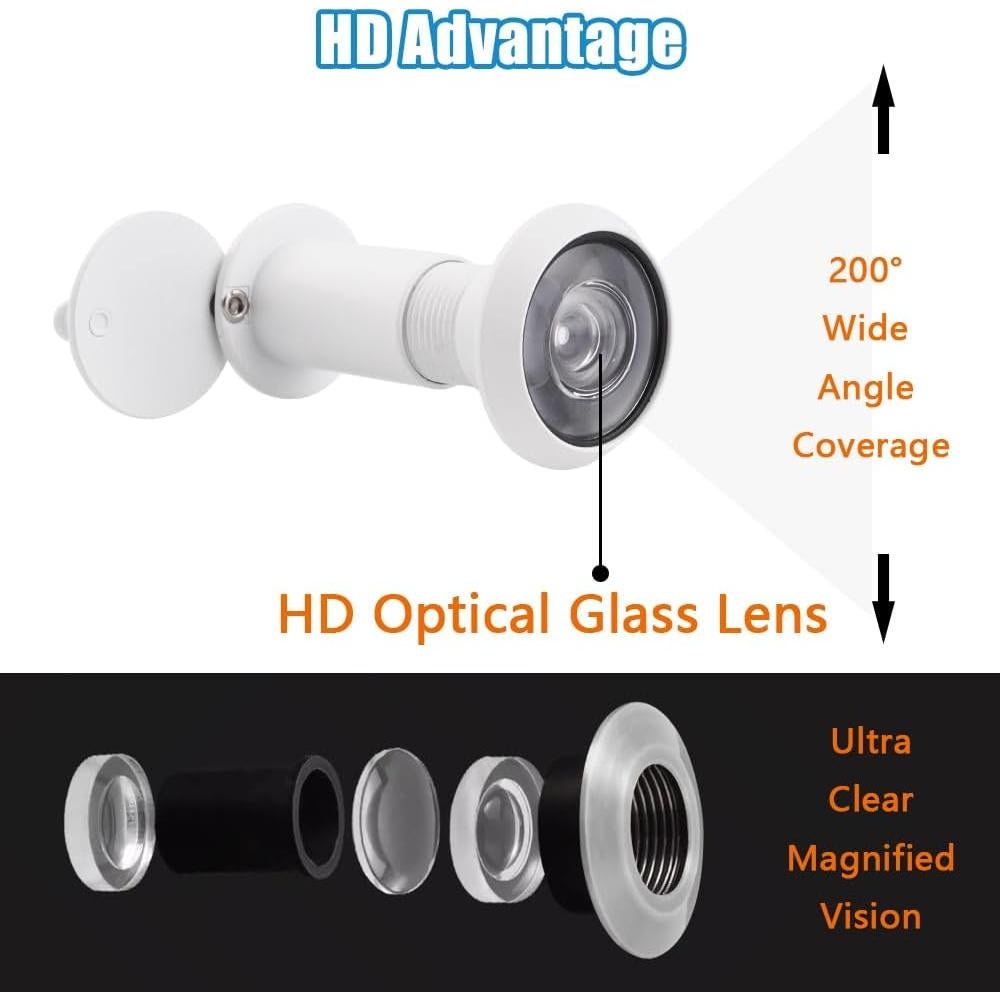 Mirilla de Puerta Tahikem 200 Grados Blanco Mate 35-60mm