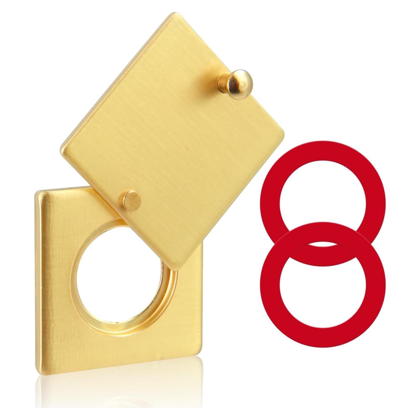 Cubierta de Mirilla de Seguridad KIBBEH Oro Cepillado 7.62x5.08cm