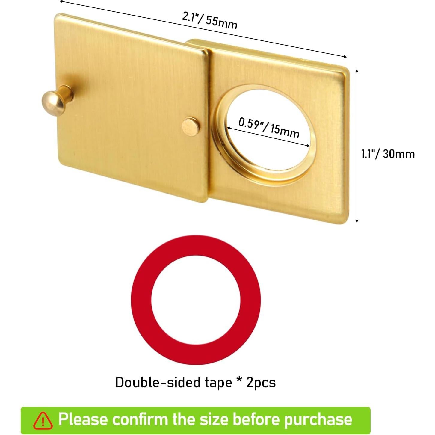 Cubierta de Mirilla de Seguridad KIBBEH Oro Cepillado 7.62x5.08cm