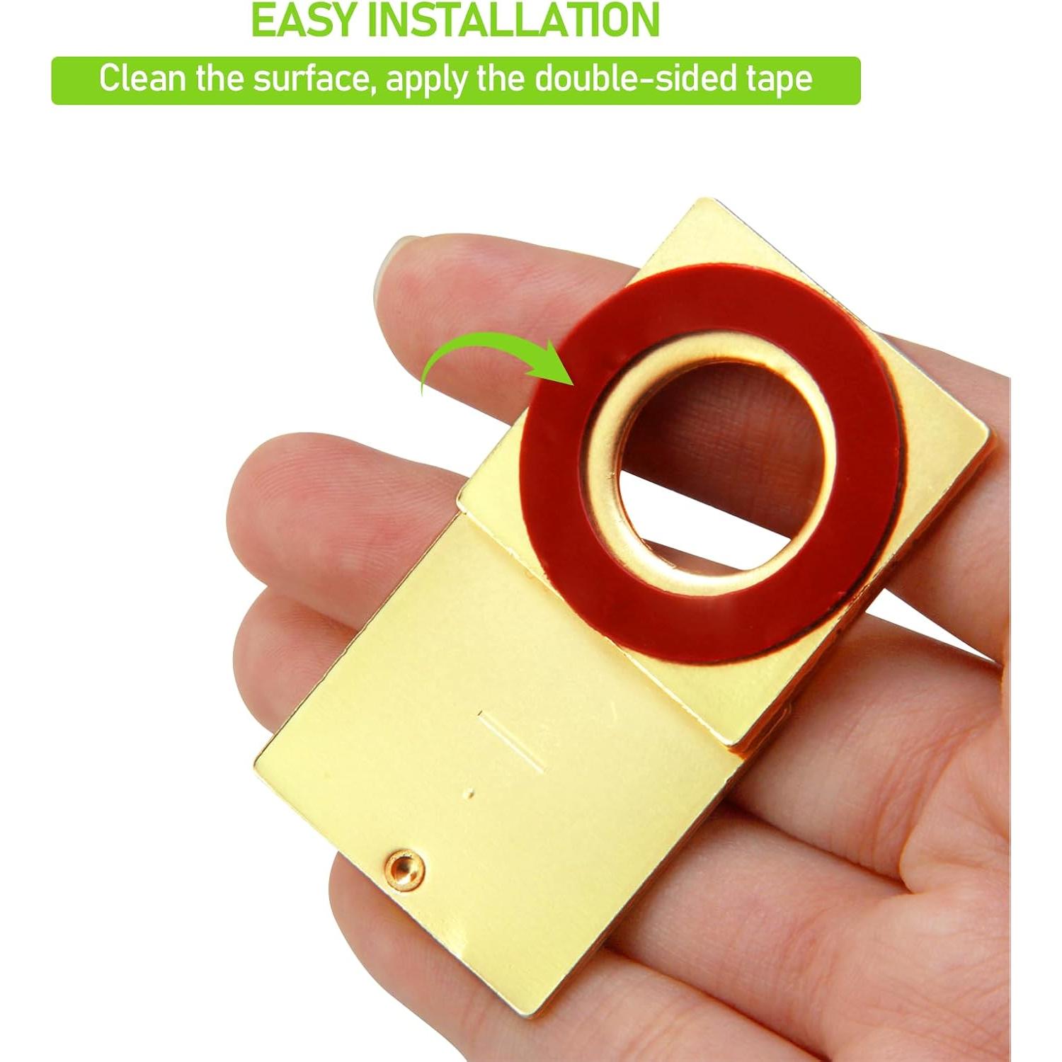 Cubierta de Mirilla de Seguridad KIBBEH Oro Cepillado 7.62x5.08cm