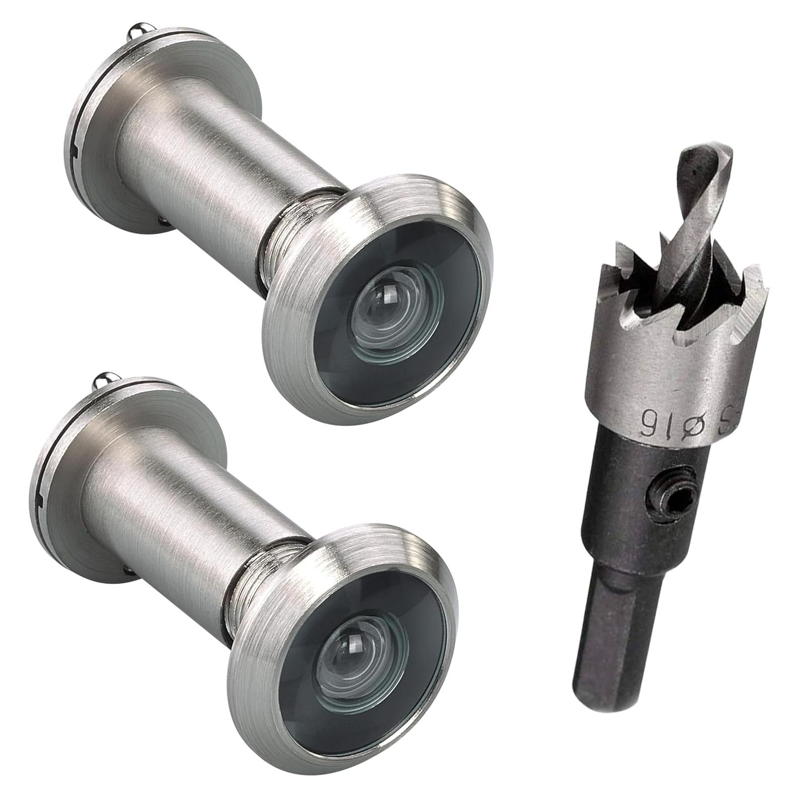 Mirillas para puerta TOGU 2 PCS con broca 16 mm Níquel Cepillado