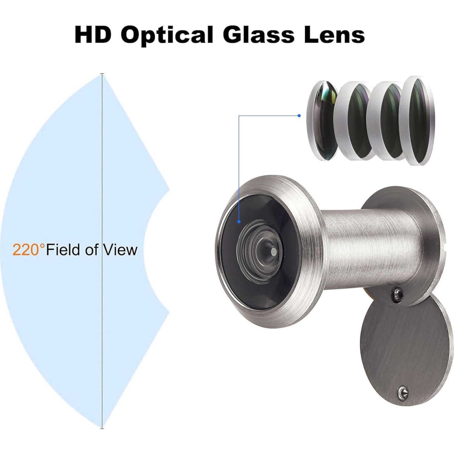 Mirillas para puerta TOGU 2 PCS con broca 16 mm Níquel Cepillado