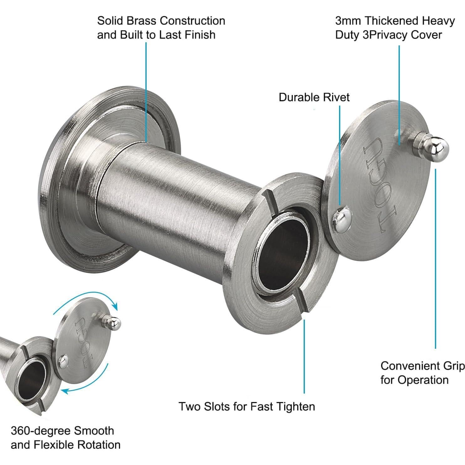 Mirillas para puerta TOGU 2 PCS con broca 16 mm Níquel Cepillado
