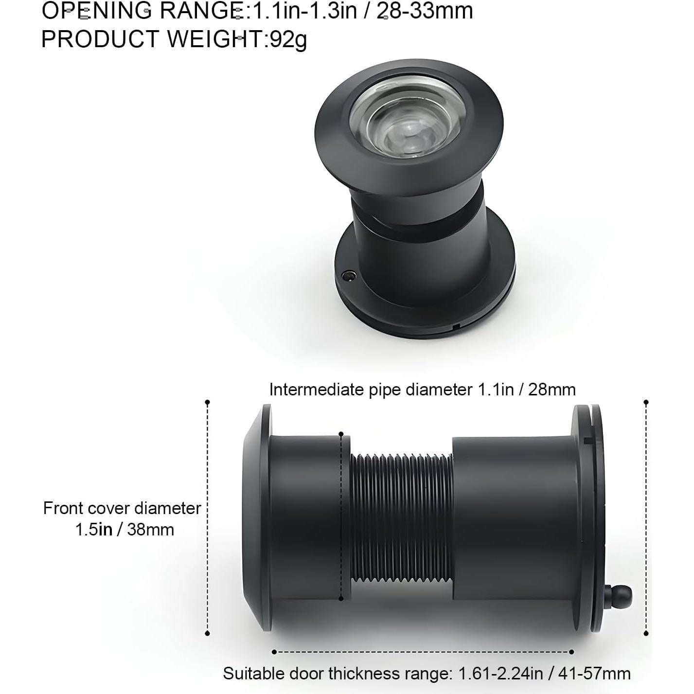 Mirilla de puerta 220° con cubierta de privacidad Genérico