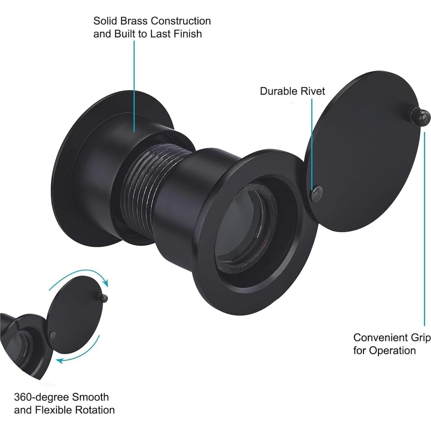 Mirilla de puerta 220° con cubierta de privacidad Genérico