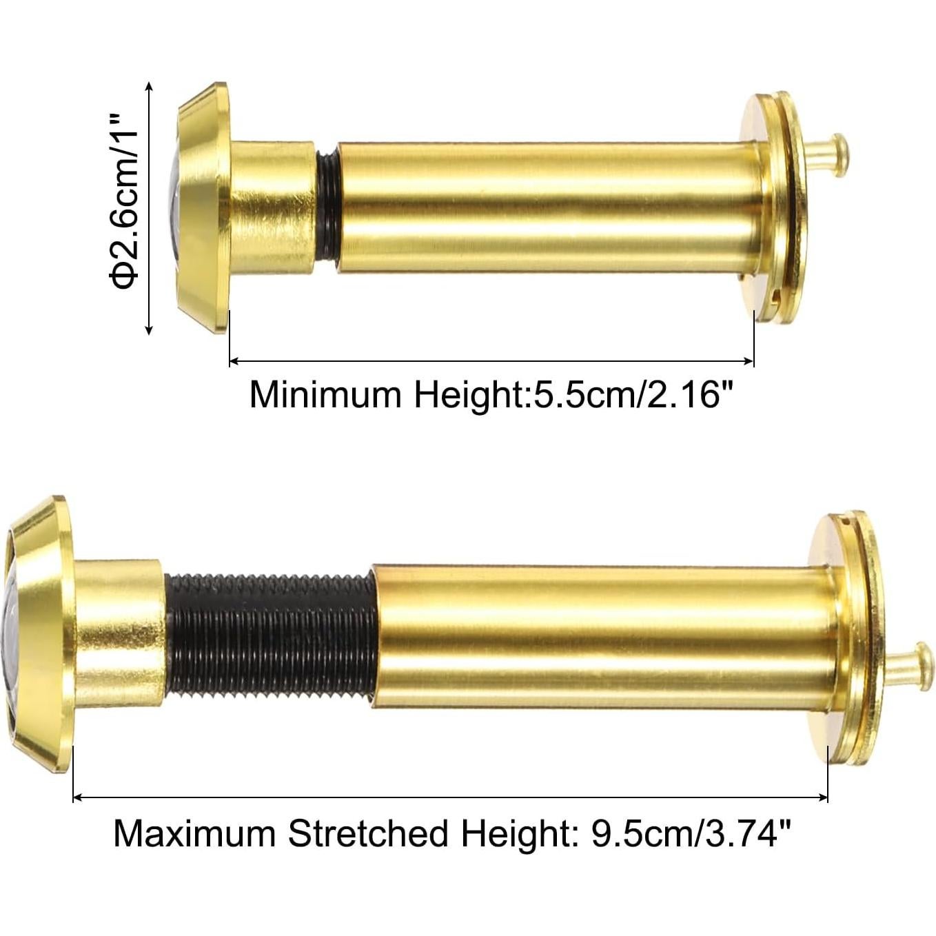 Mirilla de Puerta PATIKIL Dorada 180 Grados con Broca 14mm