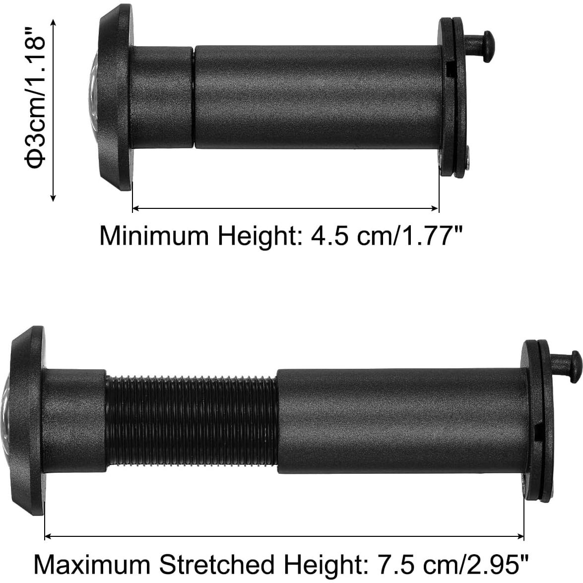 Mirilla de Puerta PATIKIL 180 Grados Aleación de Zinc Negra