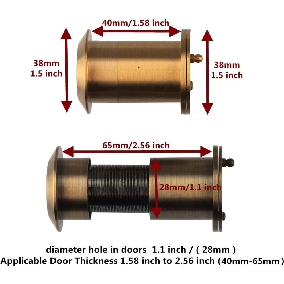 Mirador de Puerta de Seguridad Muluo 220° Latón Cromo 28mm