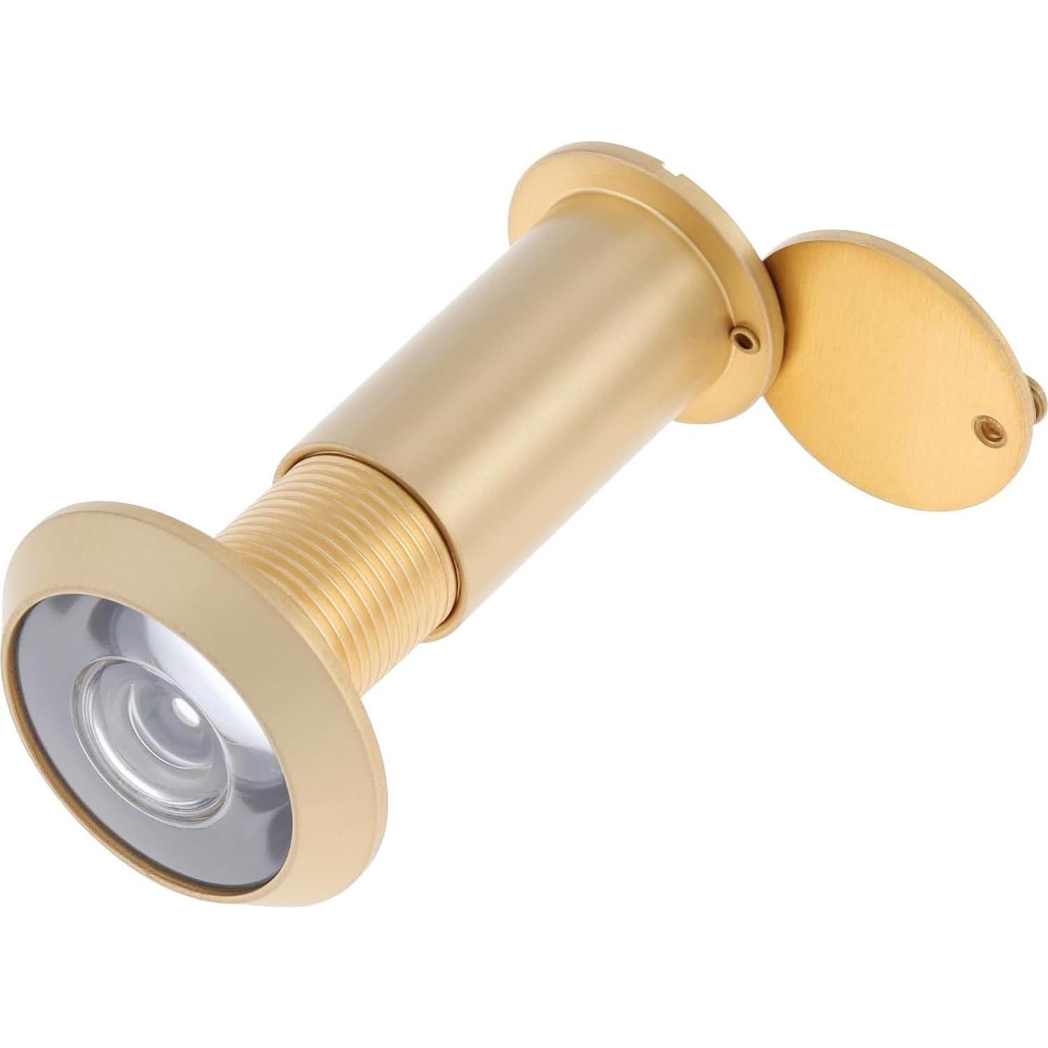 Door Viewer Peephole, Solid Brass 200 Degree Viewer, 5/8 Inch Pipe Diameter Peephole with Privacy Cover for 1-3/8" to 2-1/6" Doors (Gold)