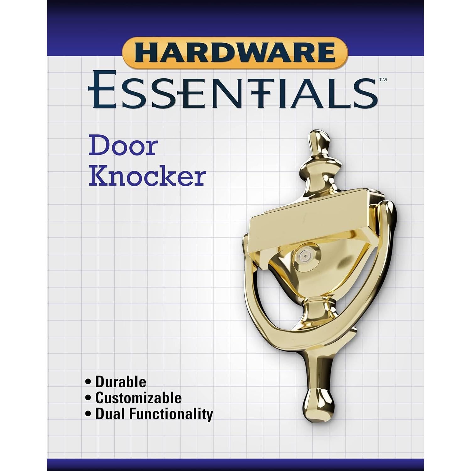 Tirador de Puerta Esenciales de Hardware 852395 Latón Brillante con Visor 17.78cm