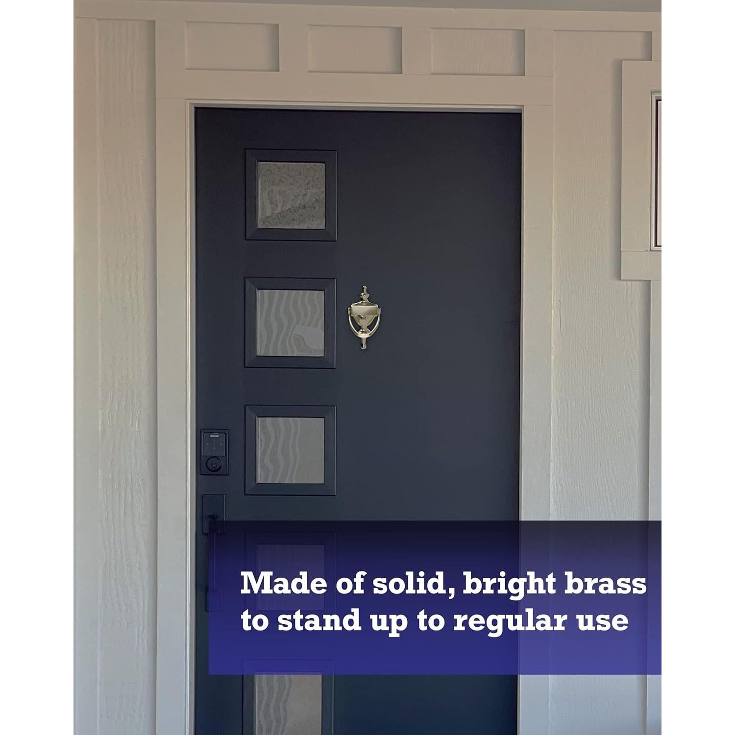 Tirador de Puerta Esenciales de Hardware 852395 Latón Brillante con Visor 17.78cm