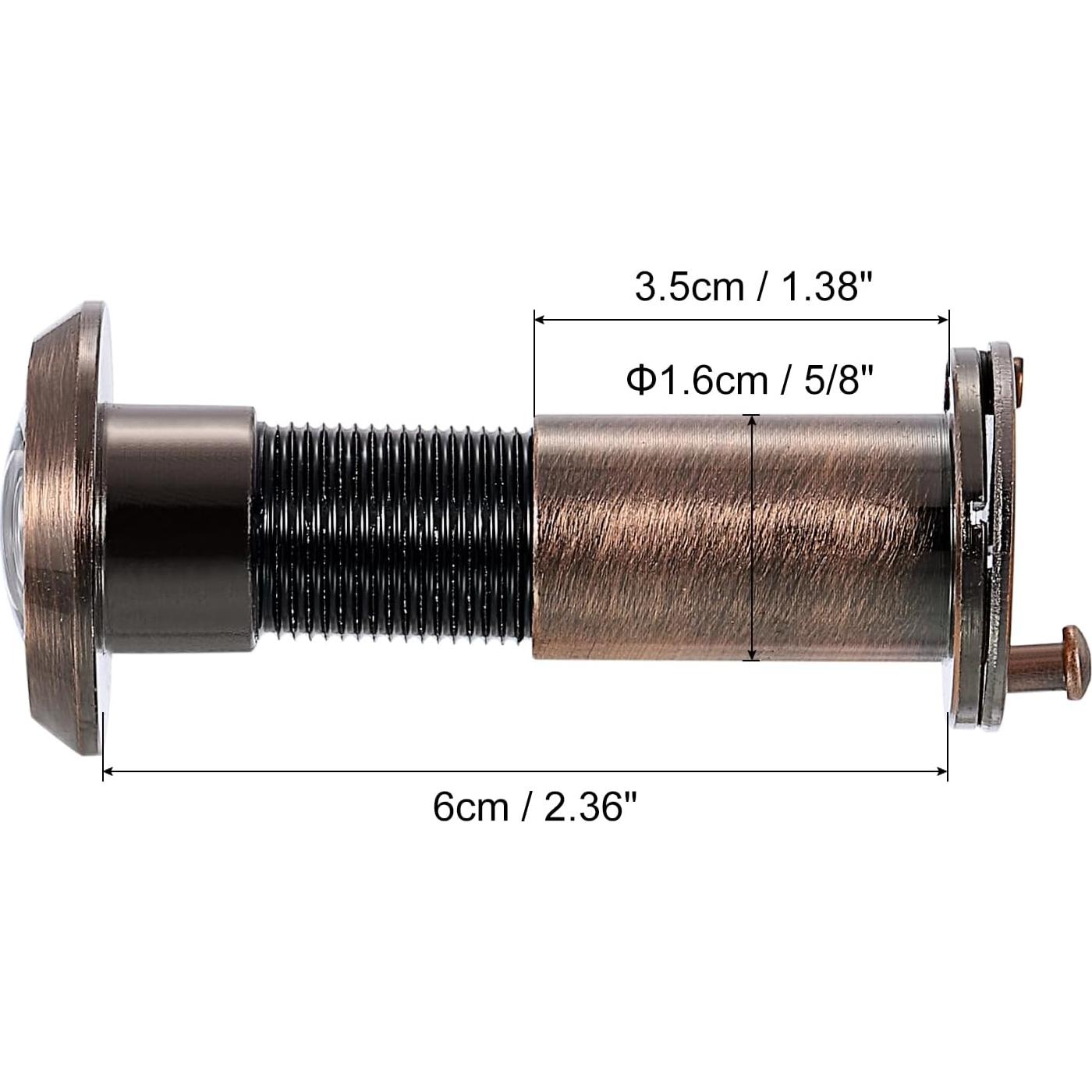 Mirilla de Puerta PATIKIL 220° Cobre 2 Pcs Bronce Rojo