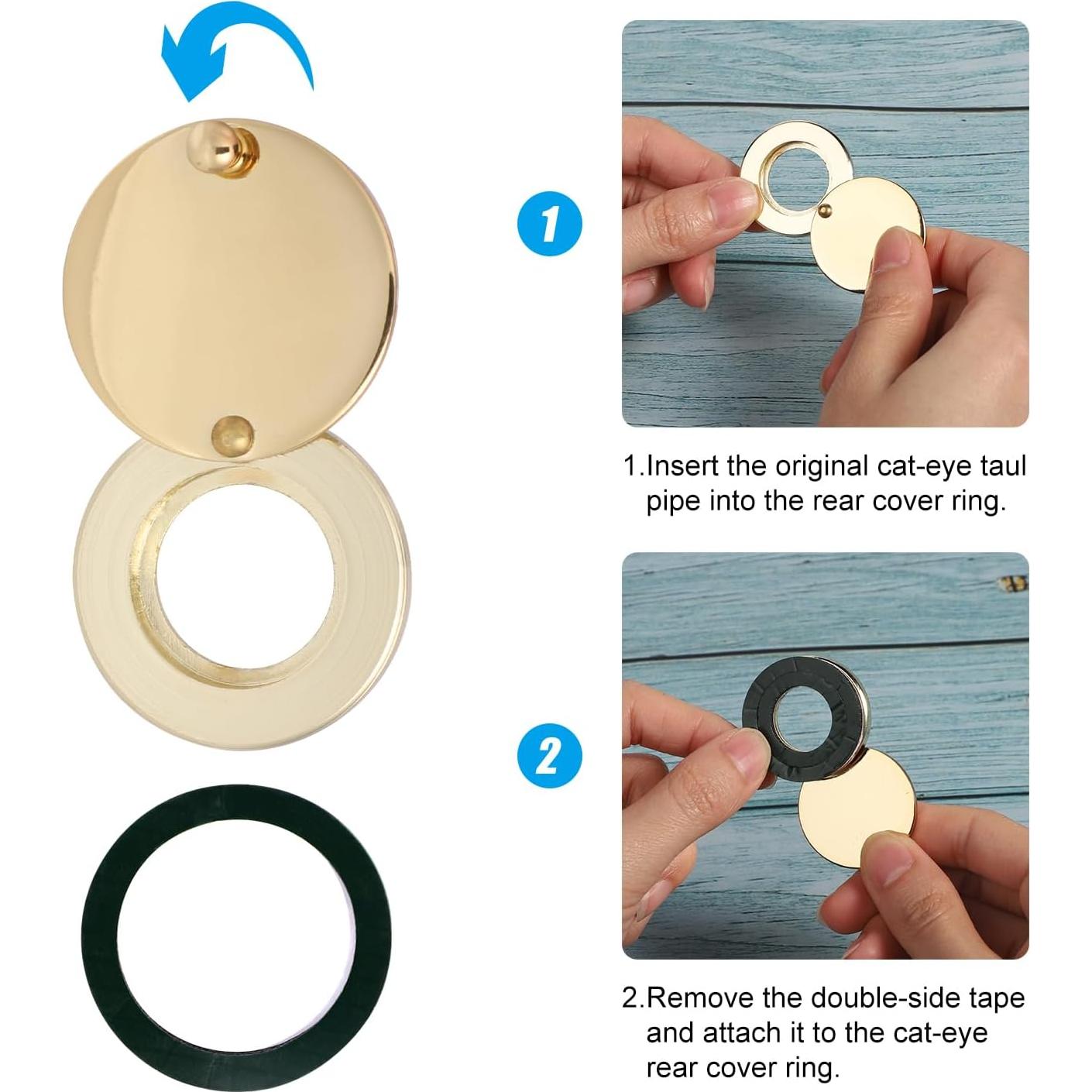 Cubierta de Mirilla TOYMIS Dorada con Cinta Doble Cara