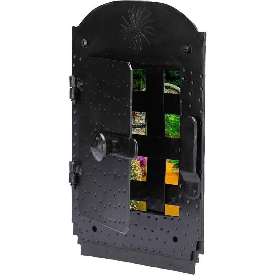 Rejilla de Puerta Speakeasy Stallion de Hierro Forjado Negro