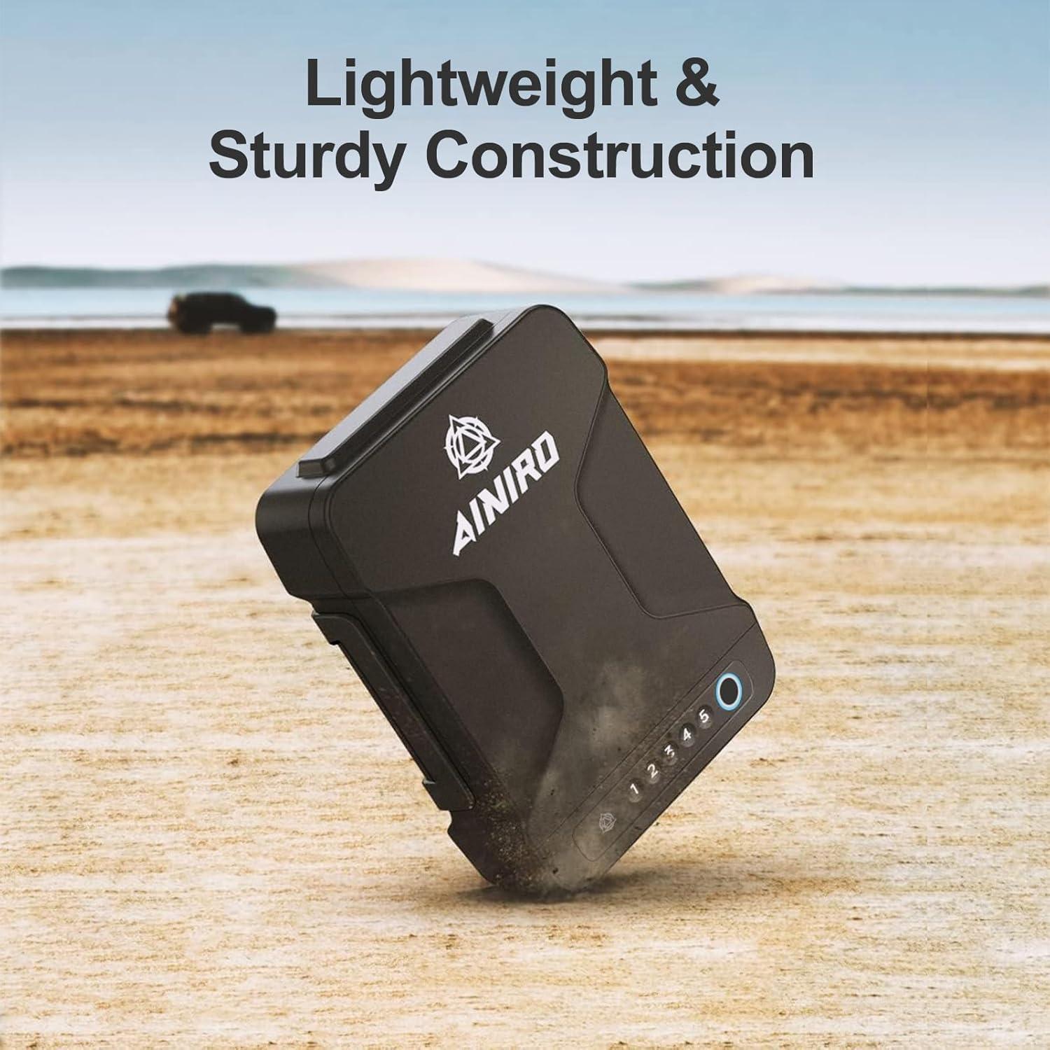 Caja Fuerte Biométrica AINIRO para Pistolas - Portátil 29x20cm