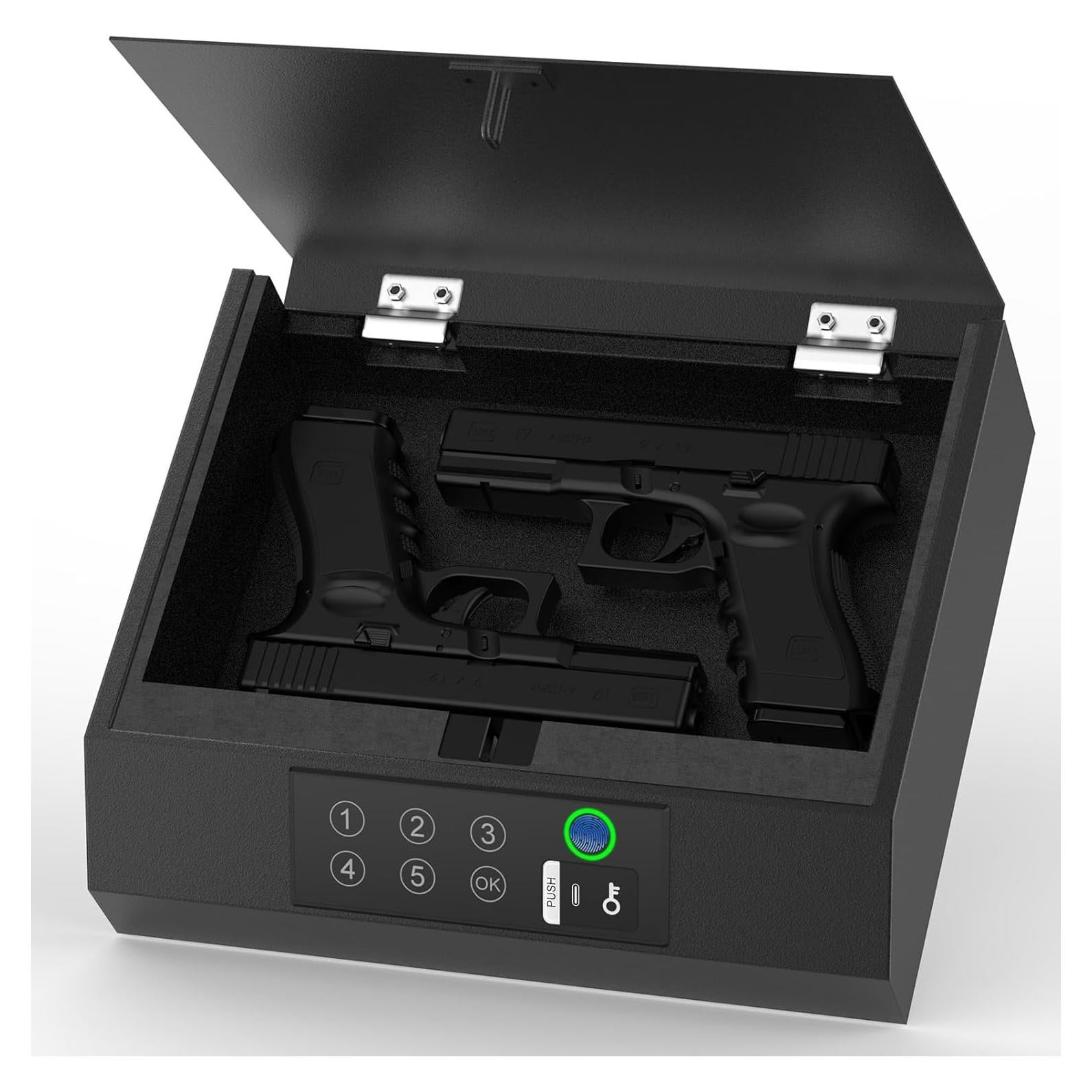 Caja Fuerte Biométrica NIANPU Gunbox para Pistolas 8x32x26cm