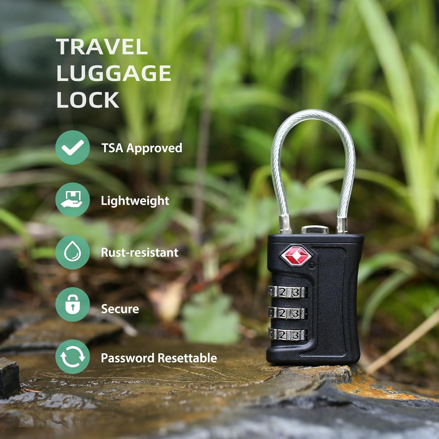 Candado de Combinación TSA UP Security Negro 2 Piezas