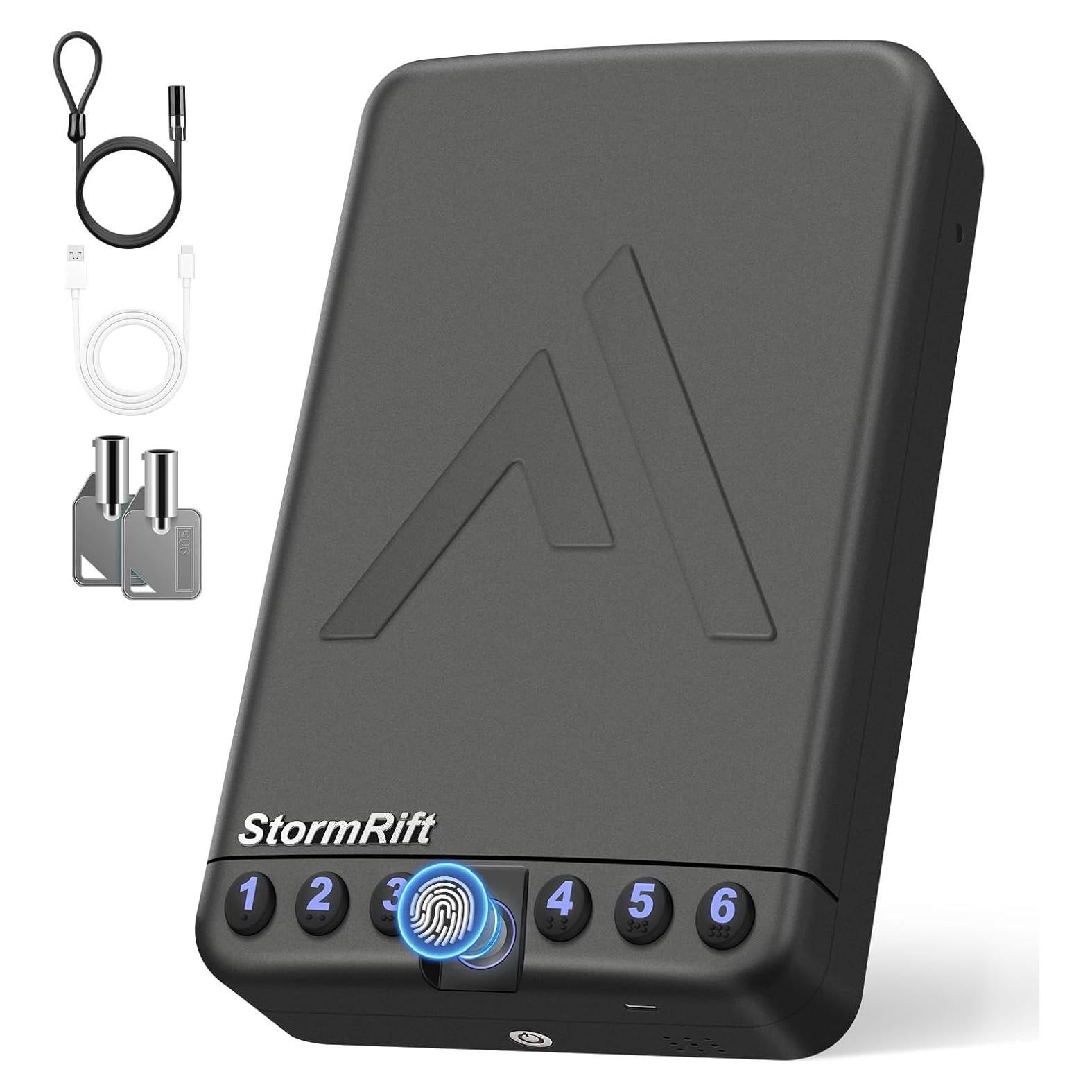 Caja Fuerte Biométrica StormRift para Pistola - Acceso Rápido