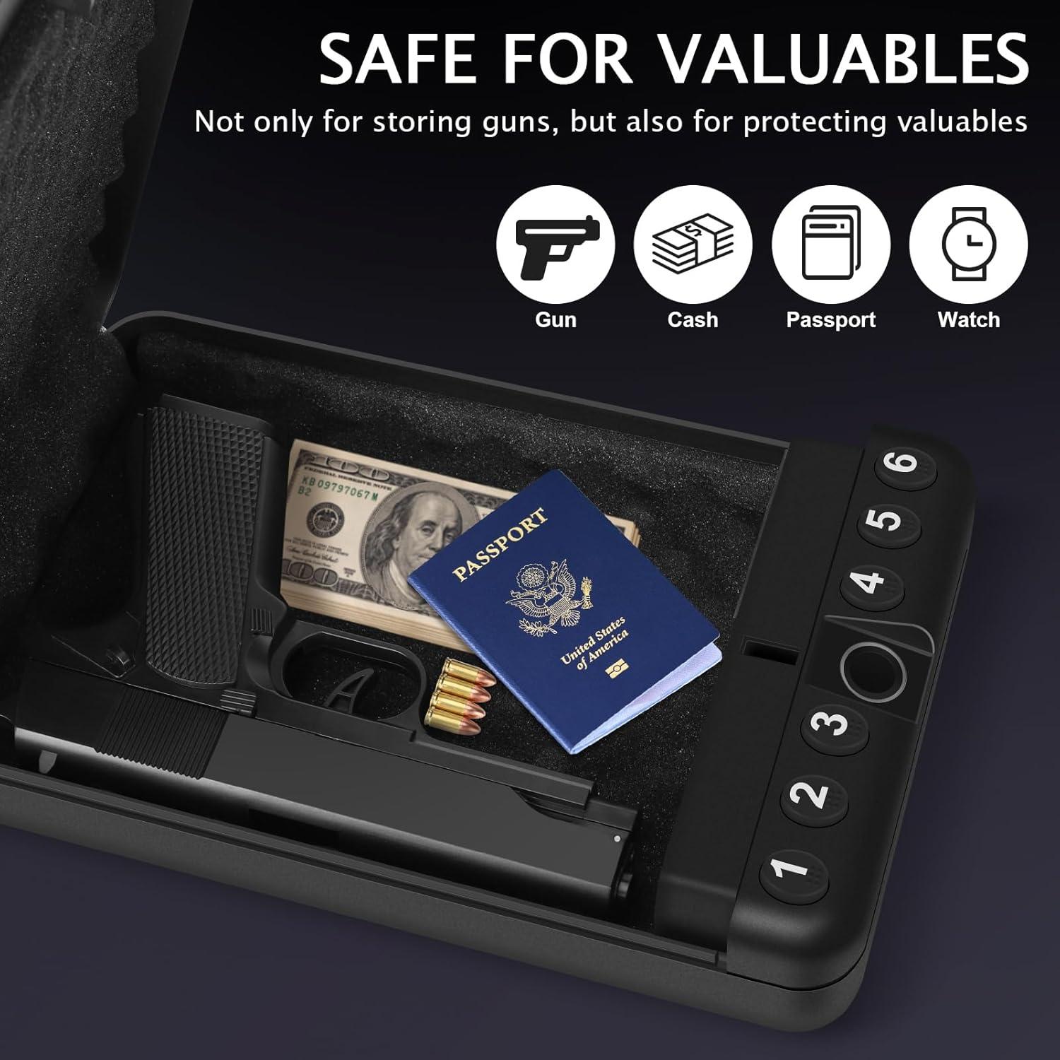 Caja Fuerte Biométrica StormRift para Pistola - Acceso Rápido