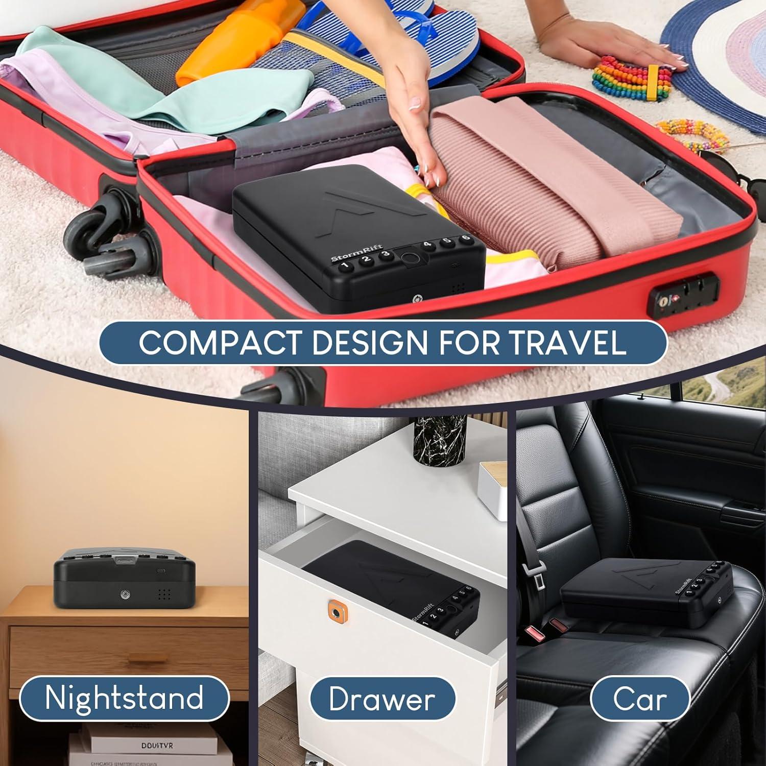 Caja Fuerte Biométrica StormRift para Pistola - Acceso Rápido