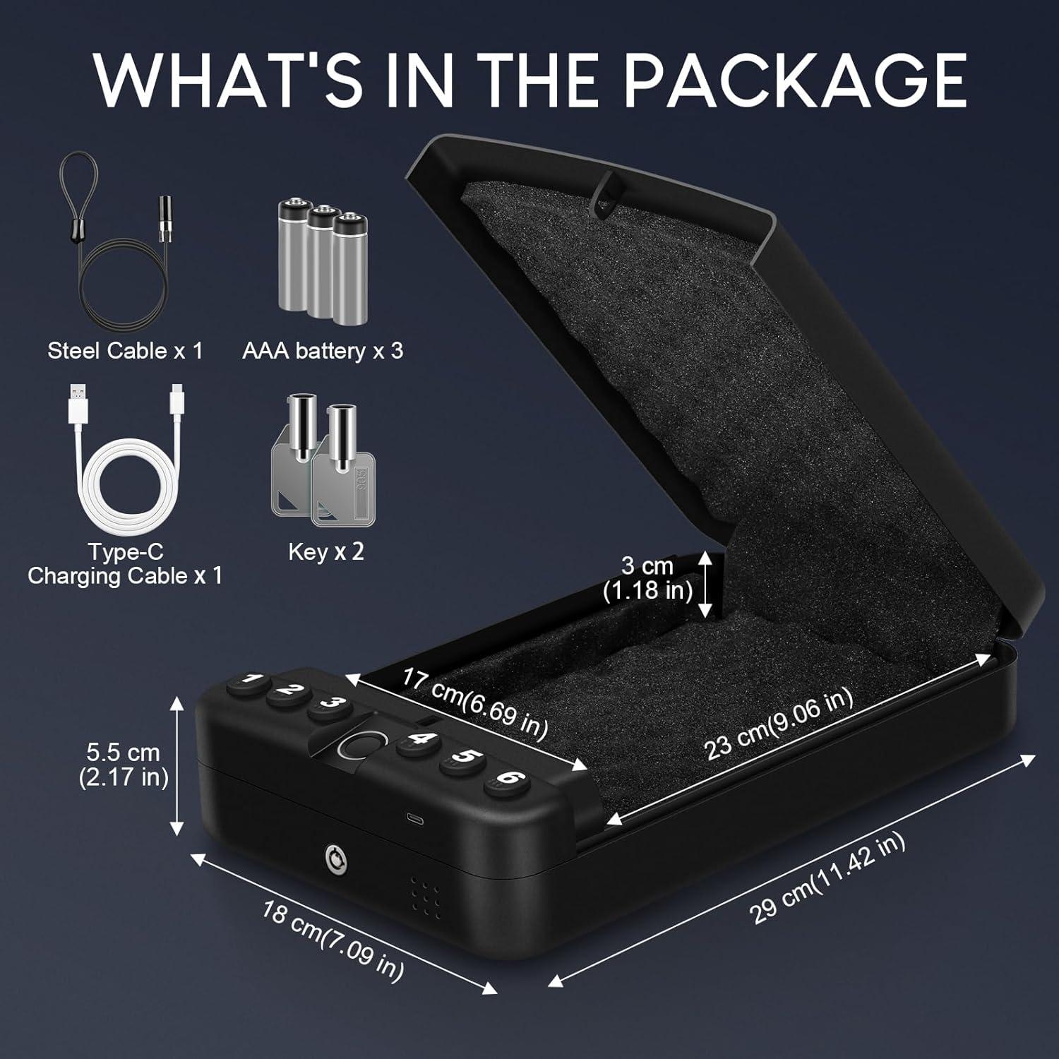 Caja Fuerte Biométrica StormRift para Pistola - Acceso Rápido