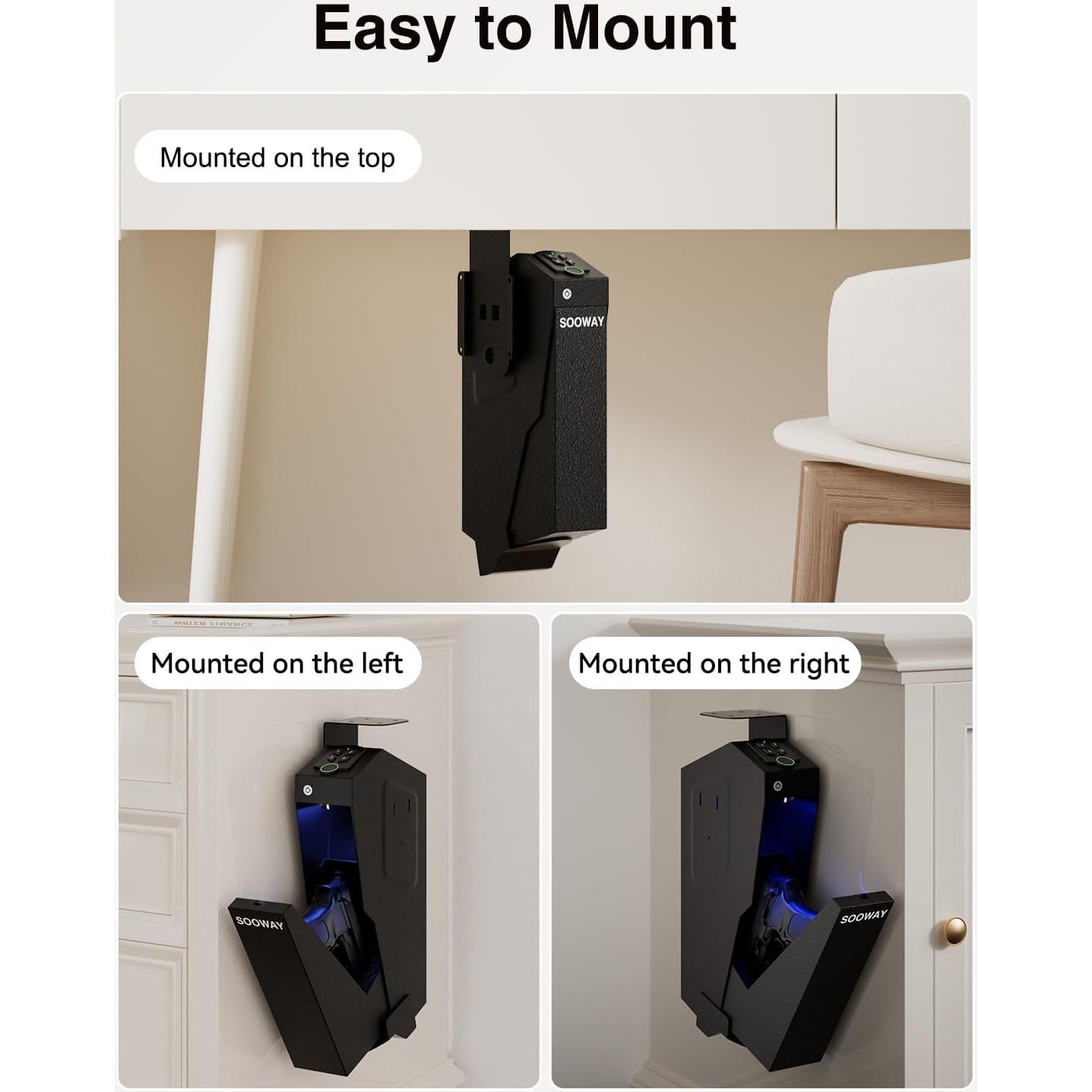 Caja Fuerte Biométrica SOOWAY para Pistolas - Acceso Rápido