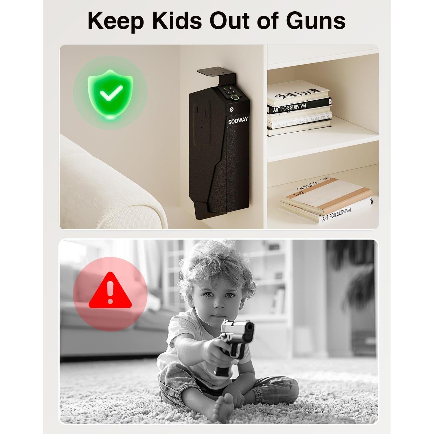 Caja Fuerte Biométrica SOOWAY para Pistolas - Acceso Rápido