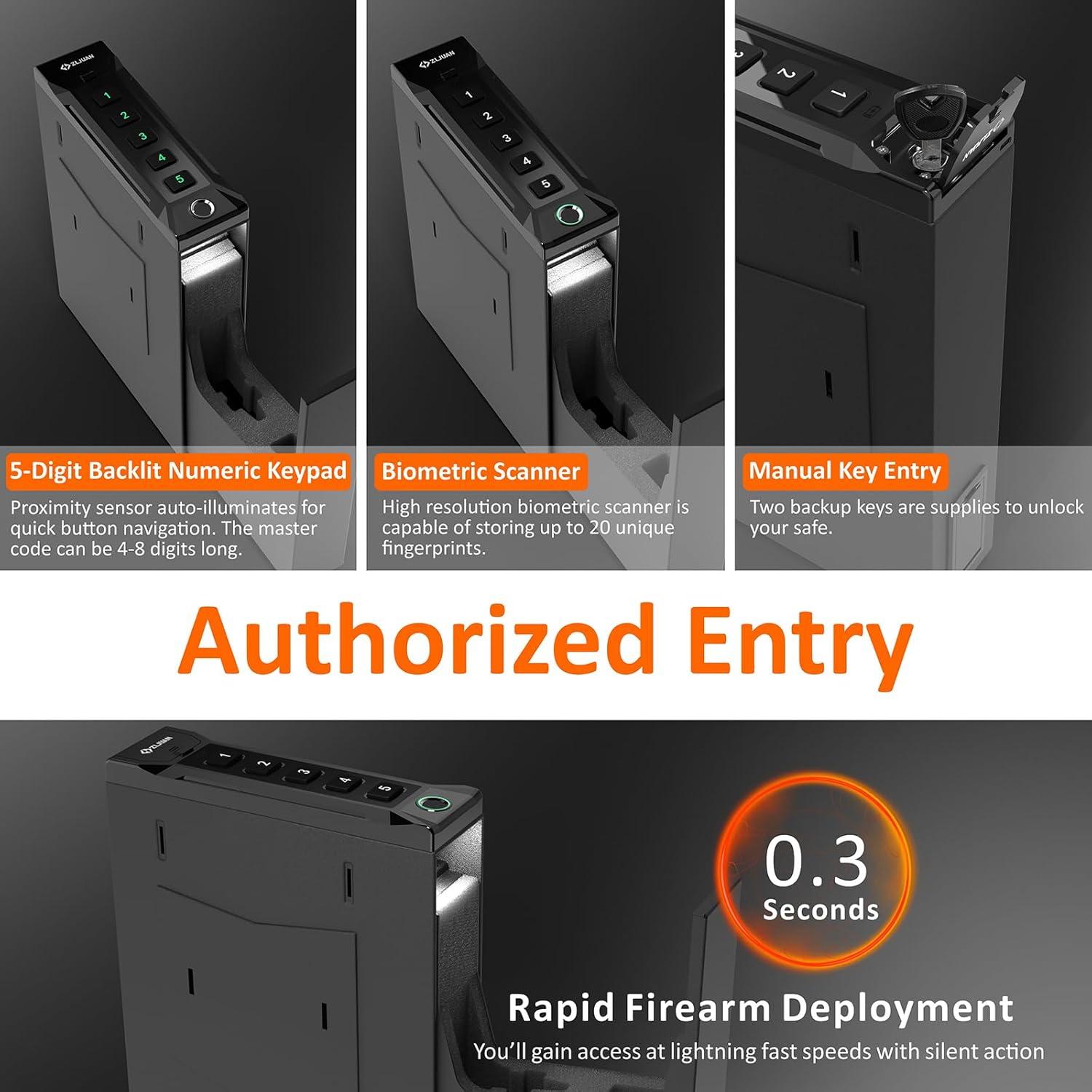 Caja Fuerte Montada Z ZLJUAN para Pistolas con Acceso Rápido