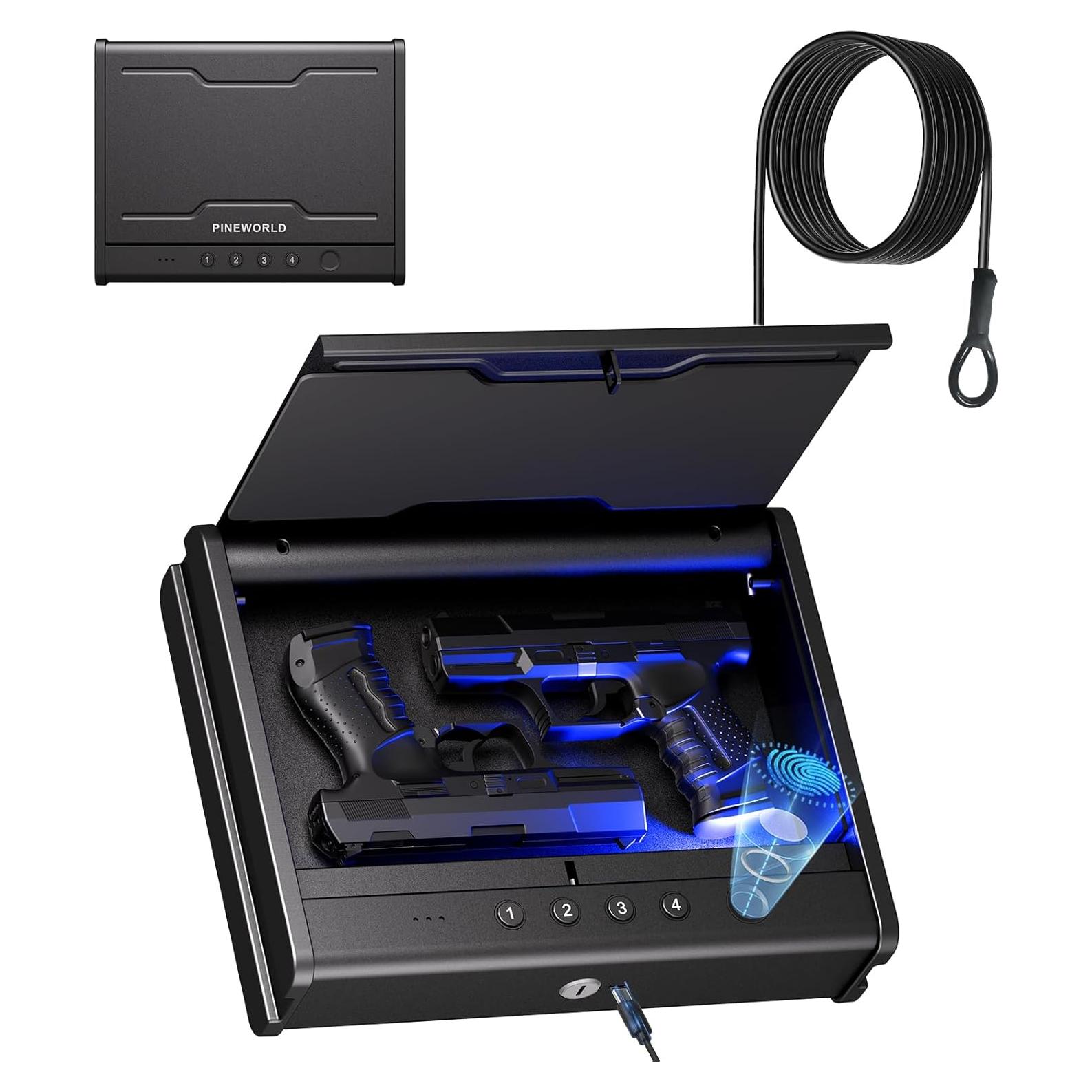 Caja Fuerte Biométrica PINEWORLD para Pistolas con APP 34x27cm