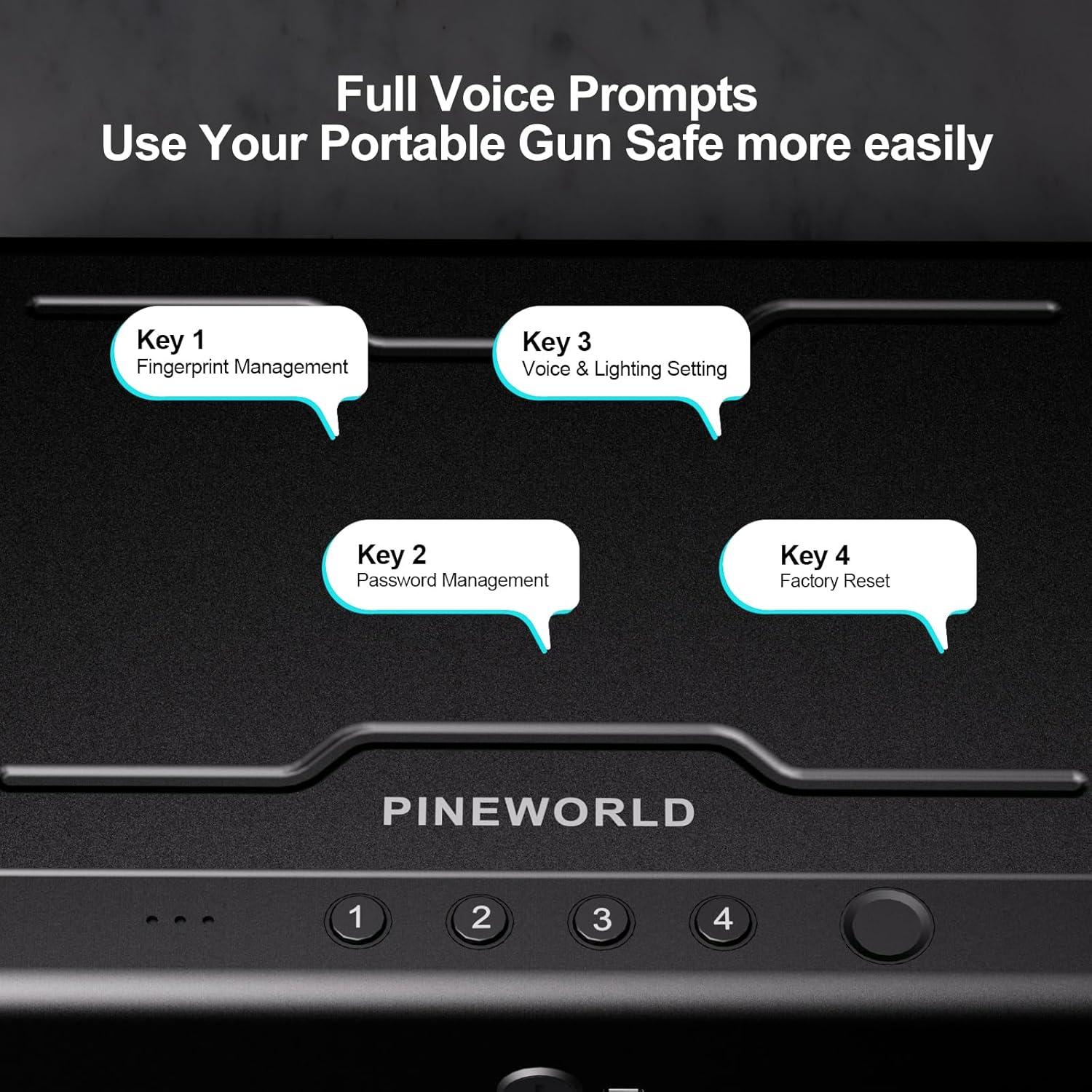 Caja Fuerte Biométrica PINEWORLD para Pistolas con APP 34x27cm