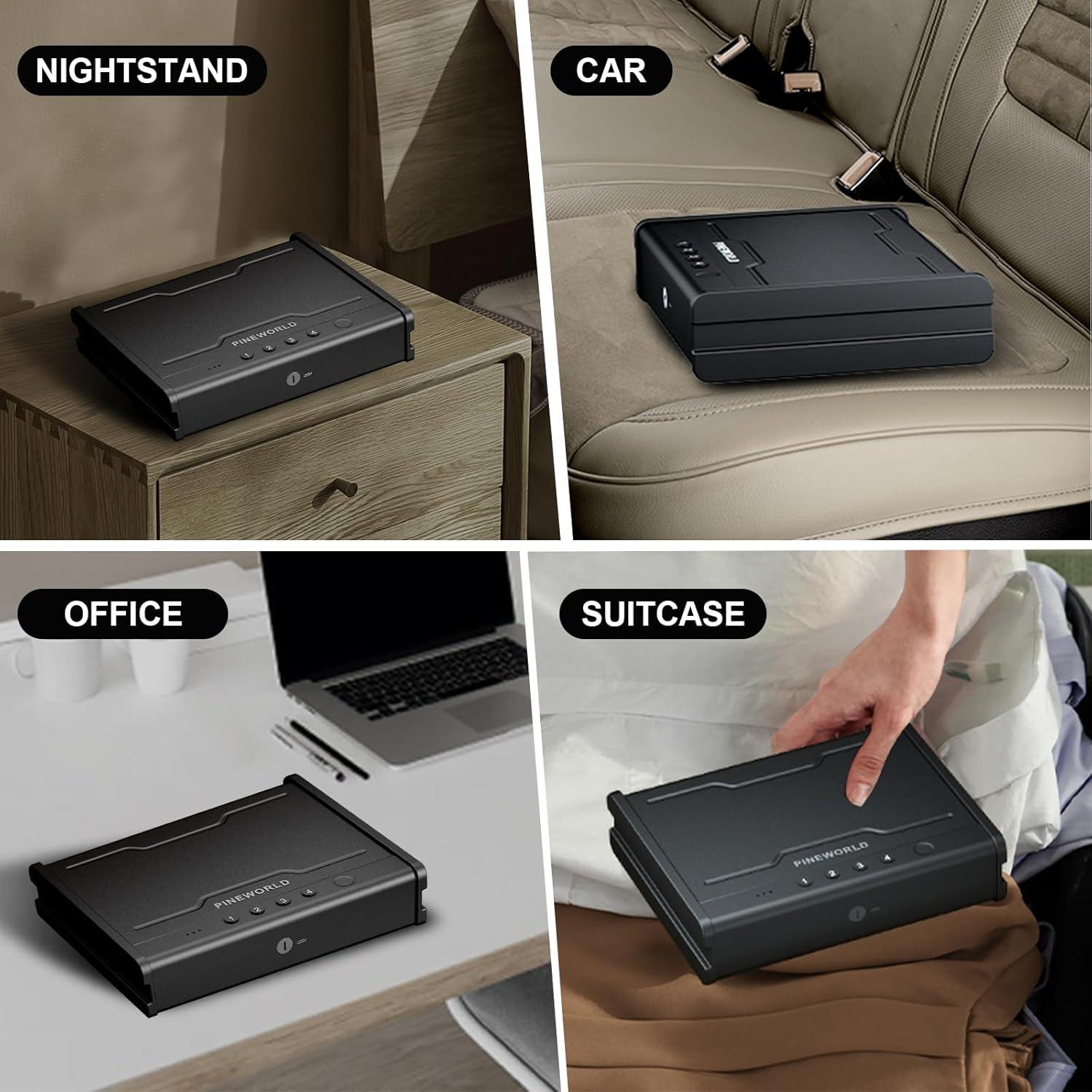 Caja Fuerte Biométrica PINEWORLD para Pistolas con APP 34x27cm